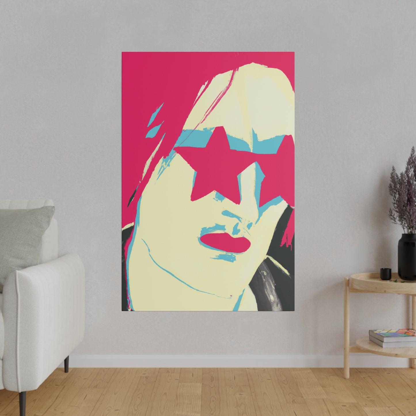 9695Y - Rockstar Painting Print | Face | Abstract | Poster | Home Decor | Wall Art | Music Art | Canvas