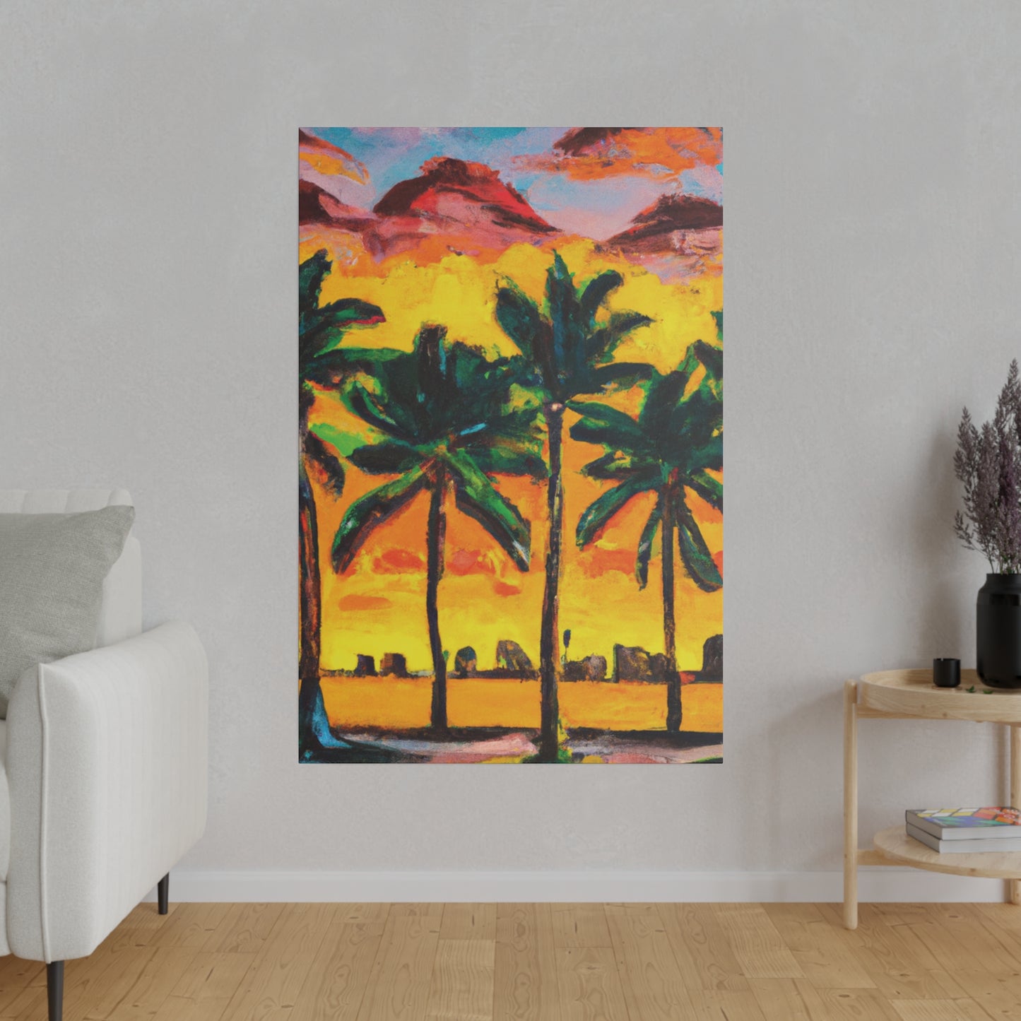 3622W - Miami Beach Sunset Painting Print | Miami | Beach | Sunset | Poster | Home Decor | Wall Art | Canvas