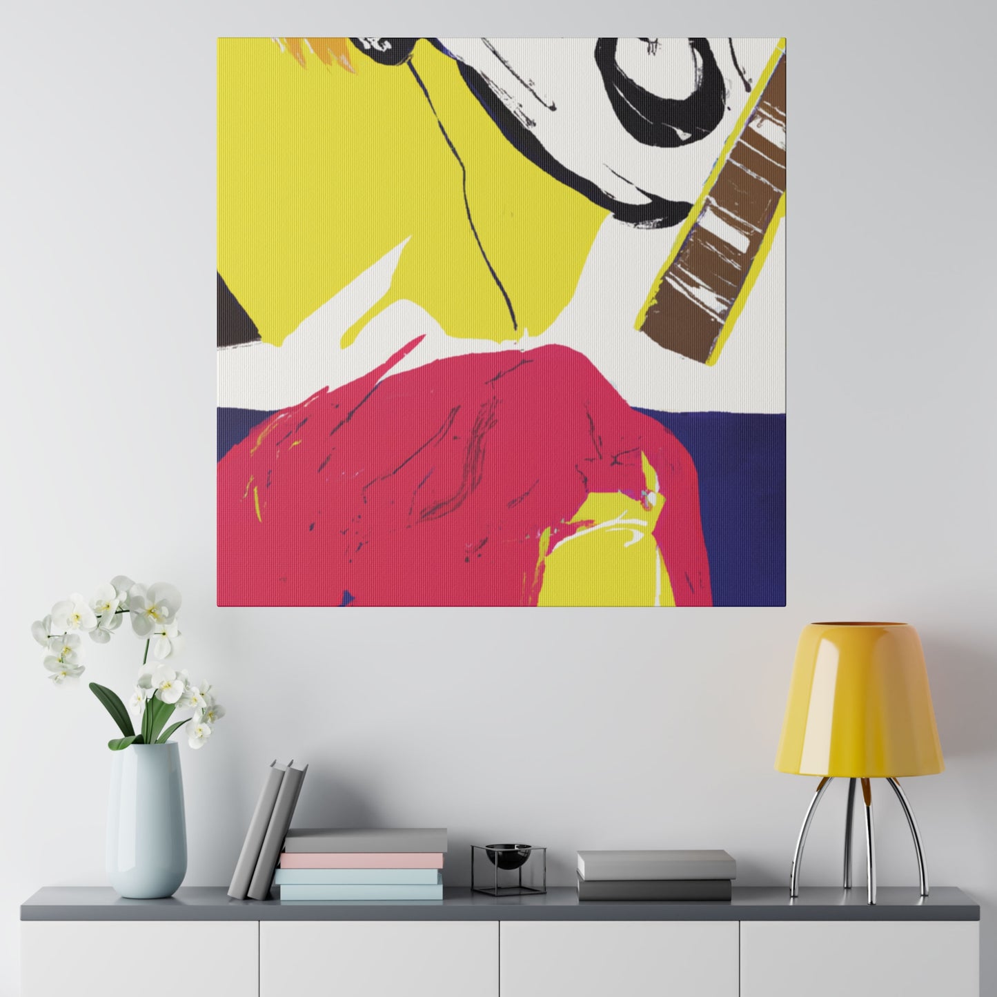 8354G - Rockstar Painting Print | Face | Abstract | Poster | Home Decor | Wall Art | Music Art | Canvas