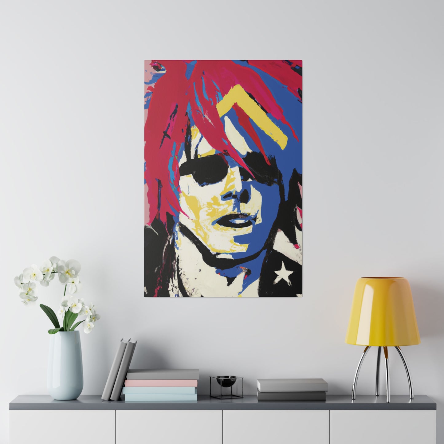 9537K - Rockstar Painting Print | Face | Abstract | Poster | Home Decor | Wall Art | Music Art | Canvas
