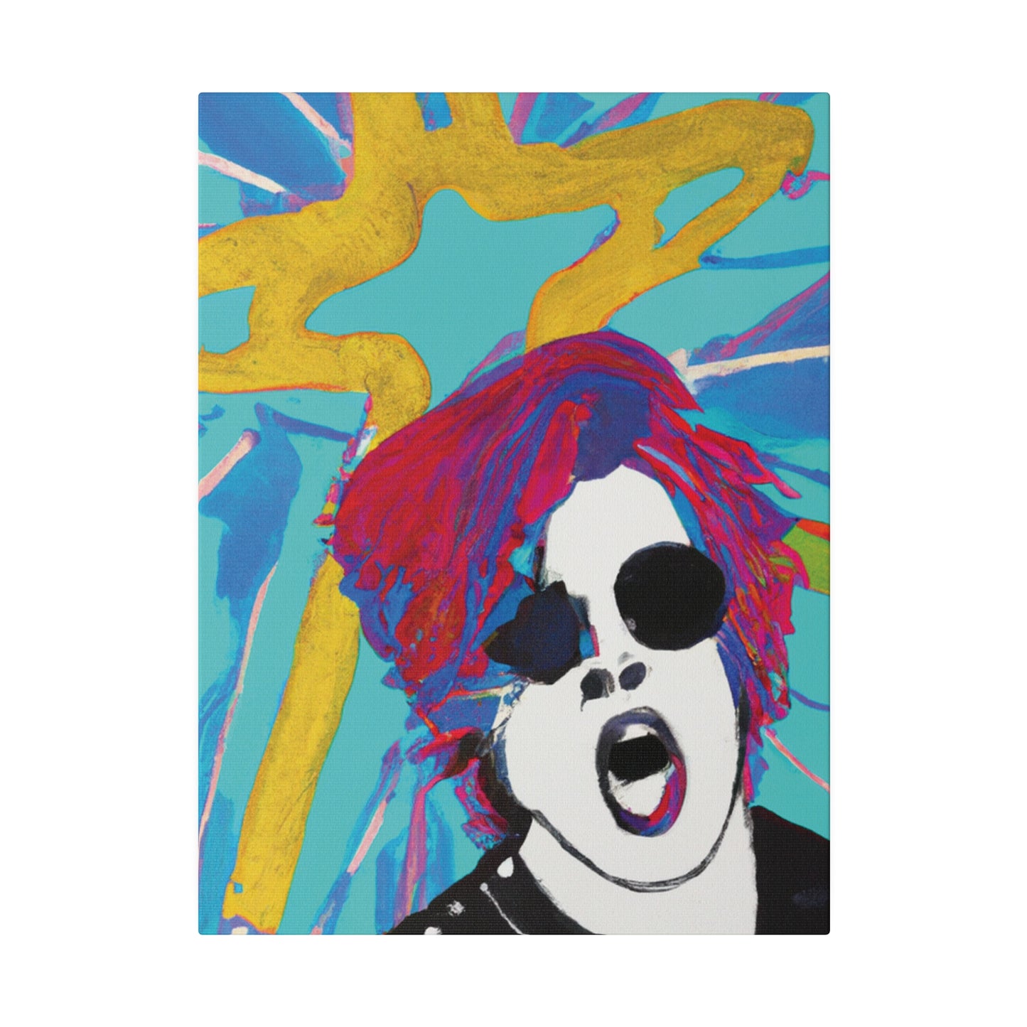 4567A - Rockstar Painting Print | Face | Abstract | Poster | Home Decor | Wall Art | Music Art | Canvas