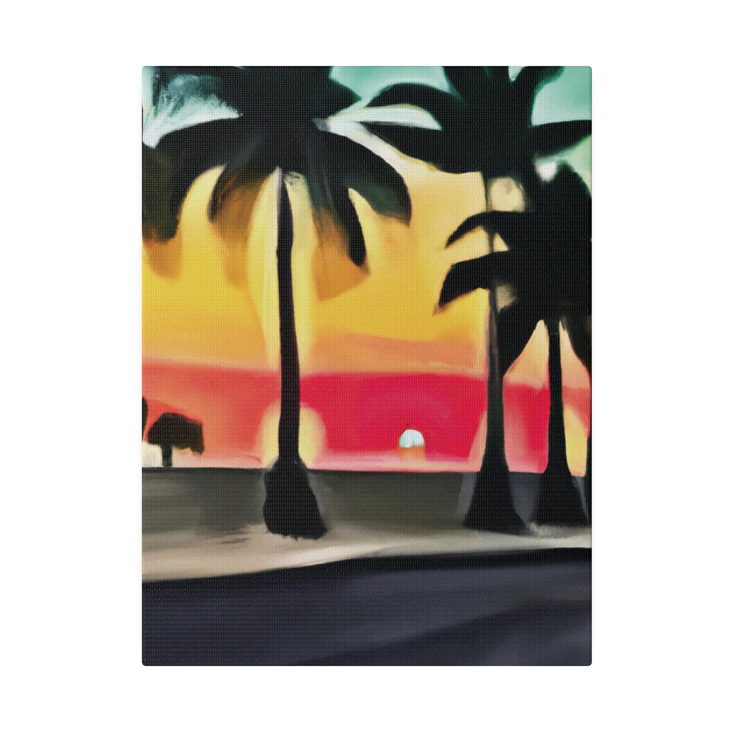 6057U - Miami Beach Sunset Painting Print | Miami | Beach | Sunset | Poster | Home Decor | Wall Art | Canvas