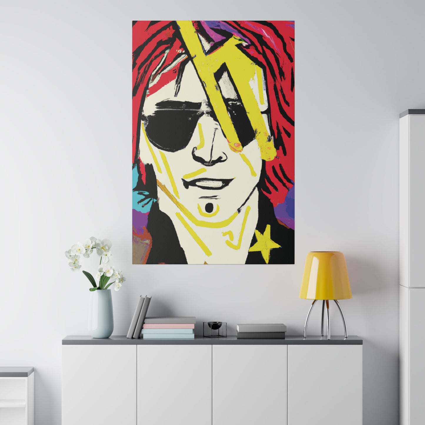 7106Z - Rockstar Painting Print | Face | Abstract | Poster | Home Decor | Wall Art | Music Art | Canvas