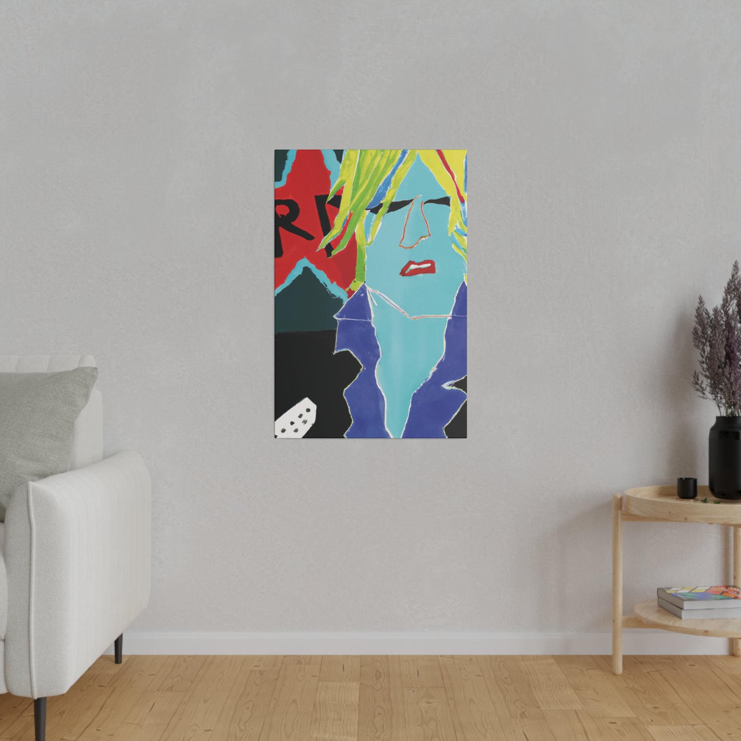 7168U - Rockstar Painting Print | Face | Abstract | Poster | Home Decor | Wall Art | Music Art | Canvas