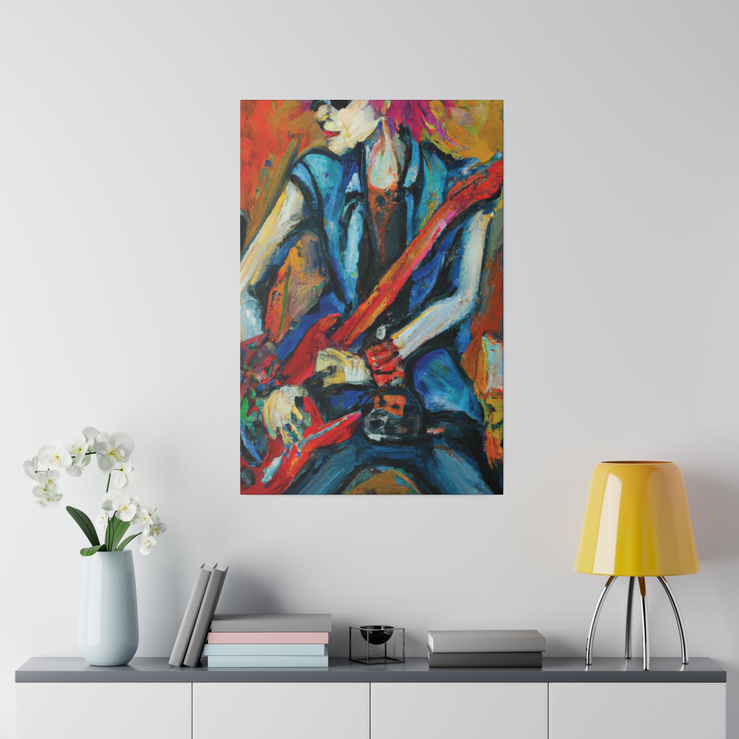 3B67 - Rockstar Oil Painting Style Print | Poster | Home Decor | Wall Art | Music Art | Canvas