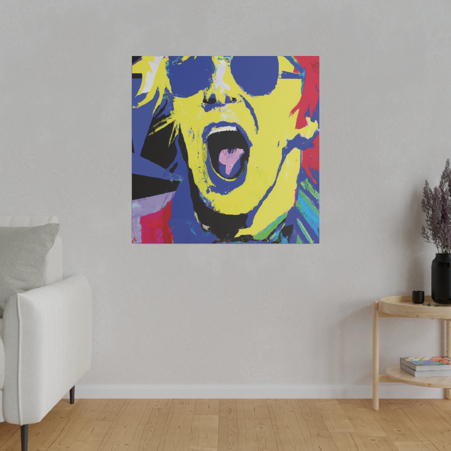 7451T - Rockstar Painting Print | Face | Abstract | Poster | Home Decor | Wall Art | Music Art | Canvas