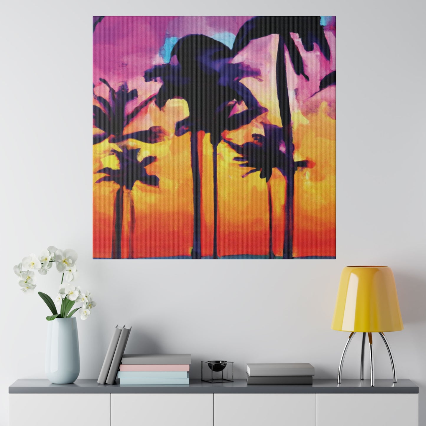 9824V - Miami Beach Sunset Painting Print | Miami | Beach | Sunset | Poster | Home Decor | Wall Art | Canvas