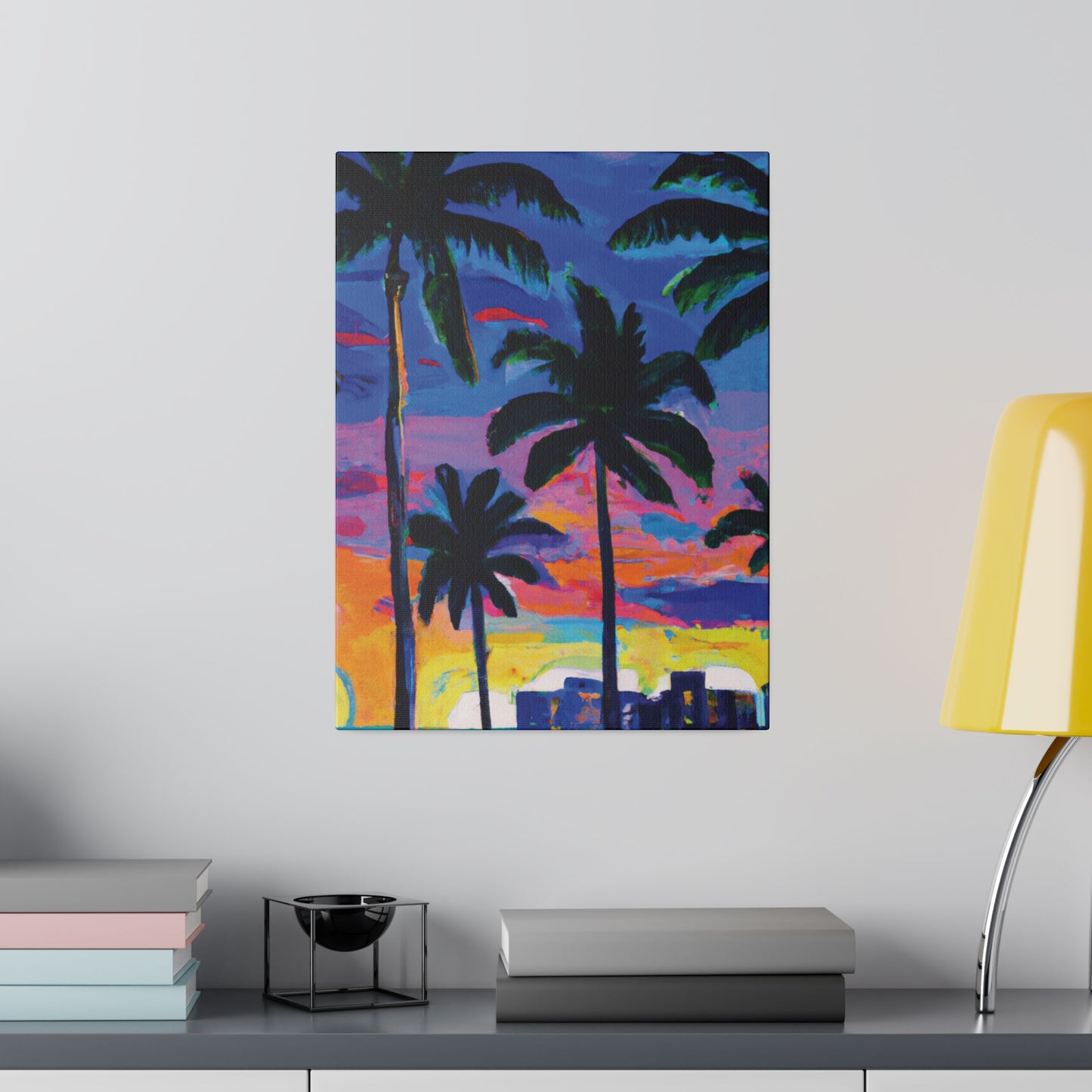 4621L - Miami Beach Sunset Painting Print | Miami | Beach | Sunset | Poster | Home Decor | Wall Art | Canvas