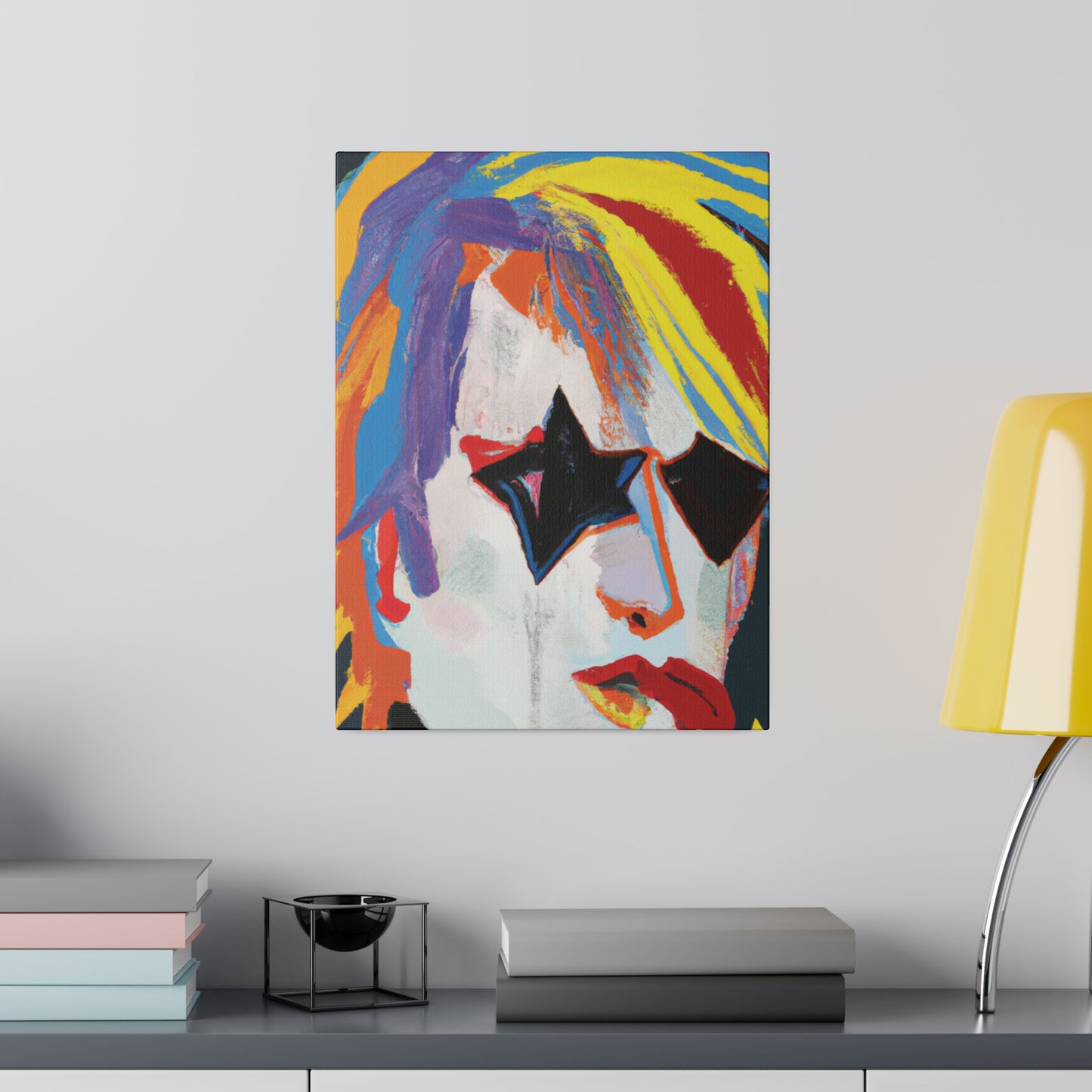 5673A - Rockstar Painting Print | Face | Abstract | Poster | Home Decor | Wall Art | Music Art | Canvas