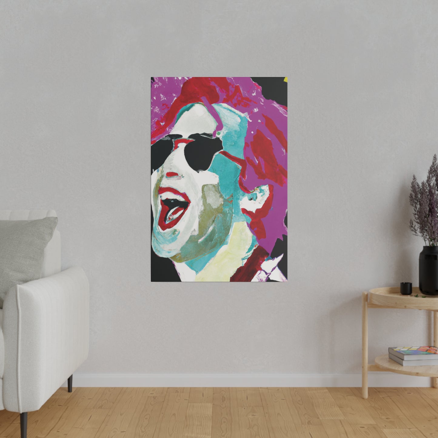 7676H - Rockstar Painting Print | Face | Abstract | Poster | Home Decor | Wall Art | Music Art | Canvas