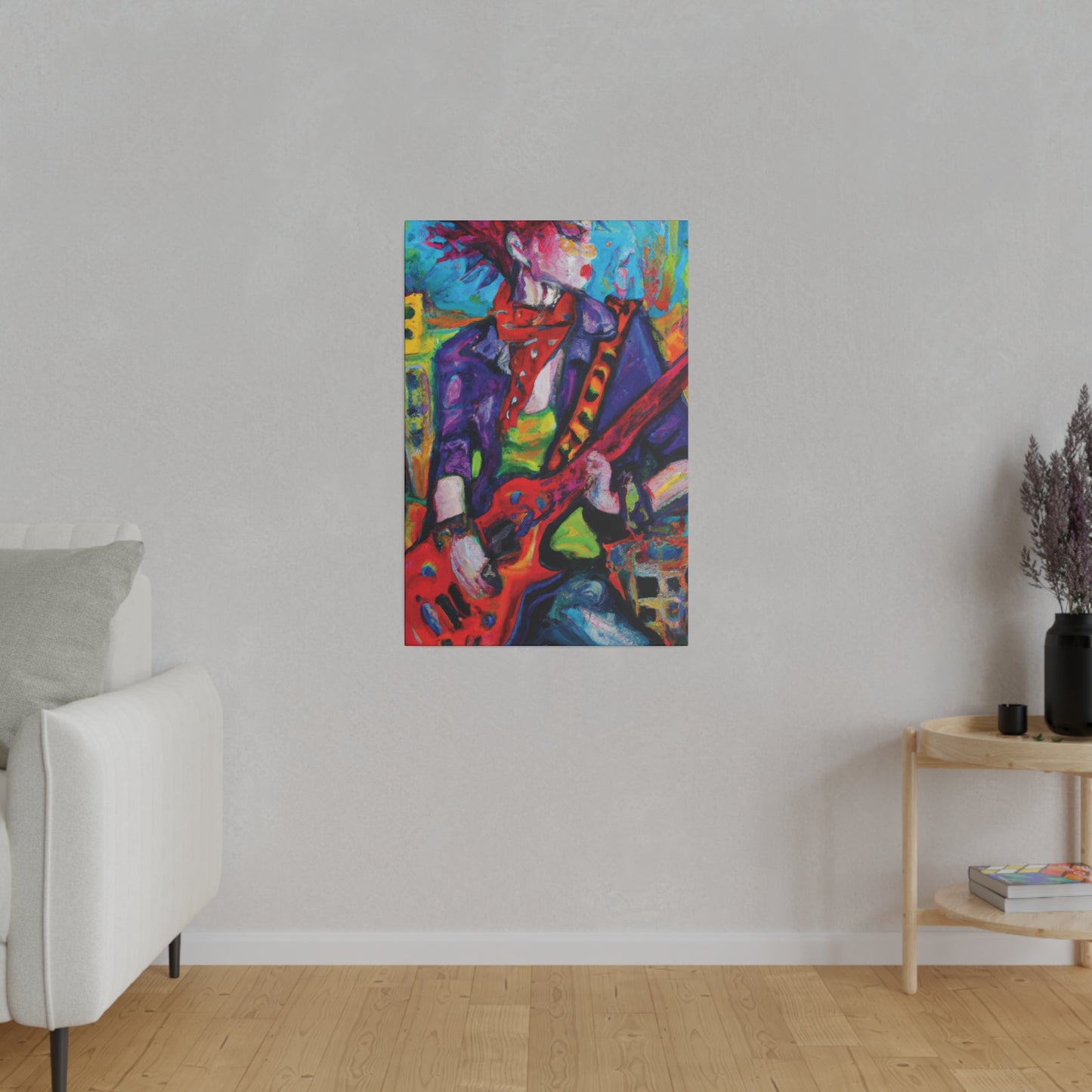 9529Y - Rockstar Oil Painting Style Print | Poster | Home Decor | Wall Art | Music Art | Canvas