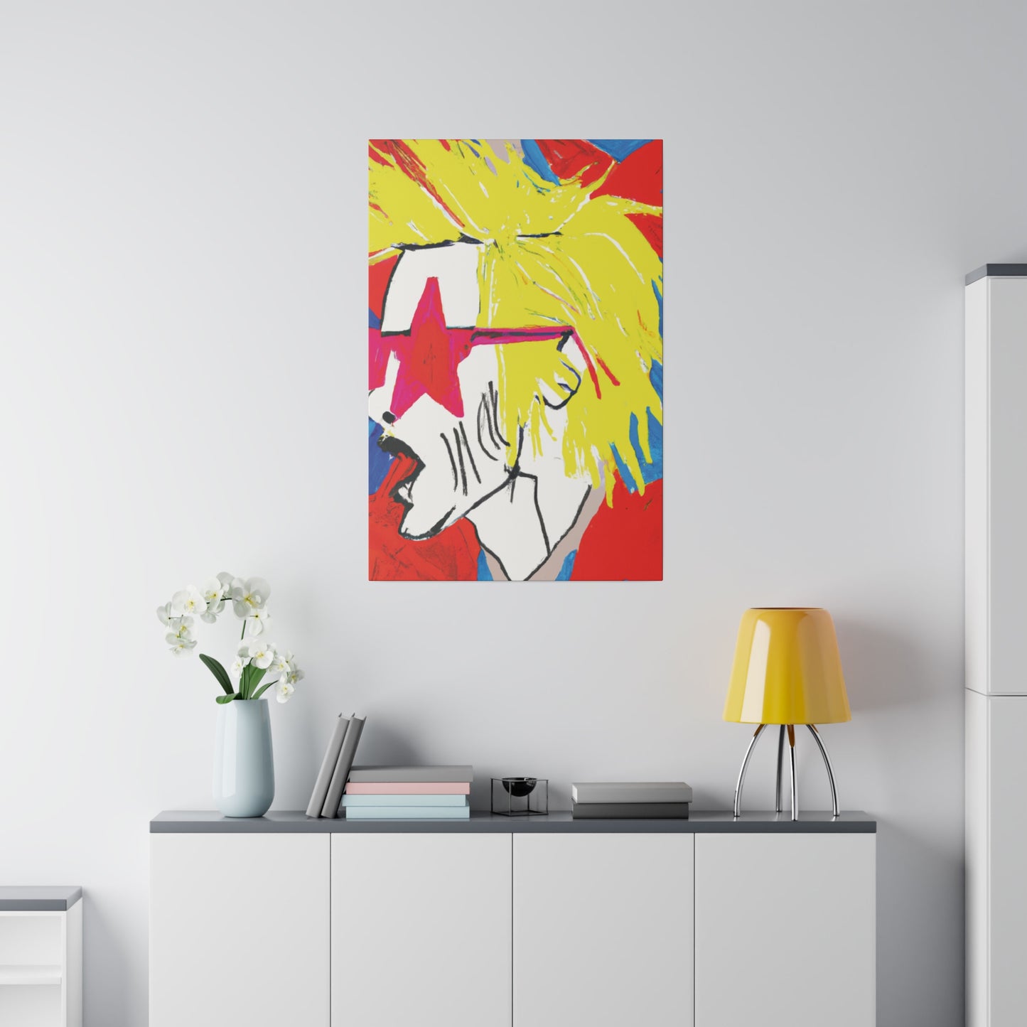 6719V - Rockstar Painting Print | Face | Abstract | Poster | Home Decor | Wall Art | Music Art | Canvas