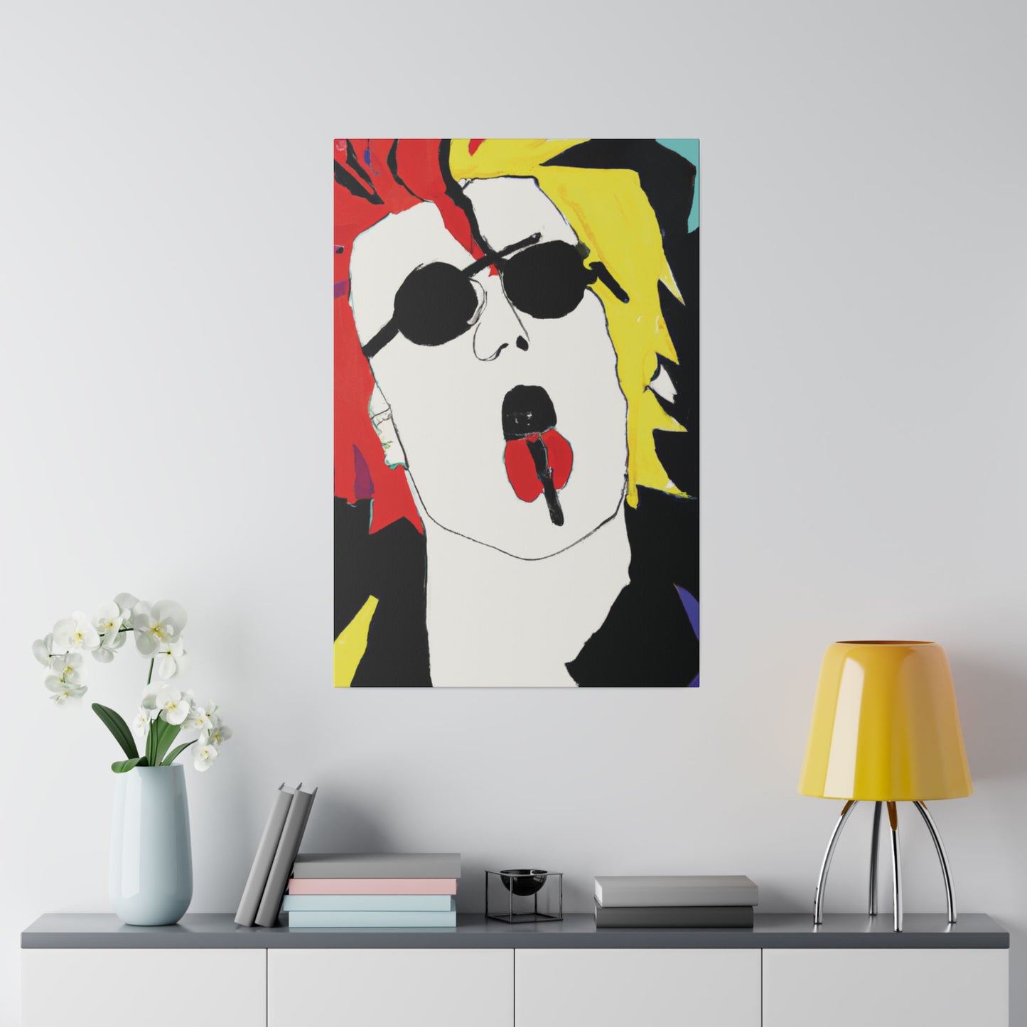 8372R - Rockstar Painting Print | Face | Abstract | Poster | Home Decor | Wall Art | Music Art | Canvas