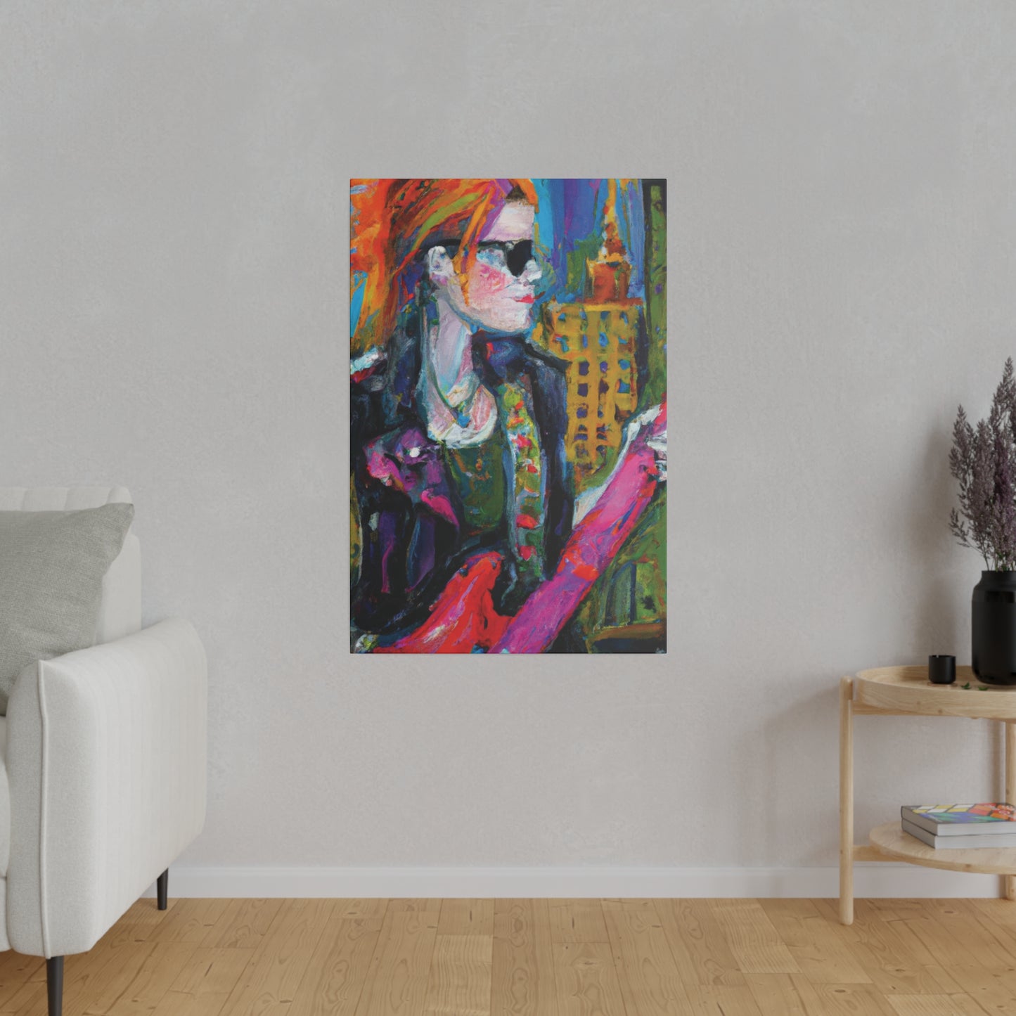 9503W - Rockstar Oil Painting Style Print | Poster | Home Decor | Wall Art | Music Art | Canvas
