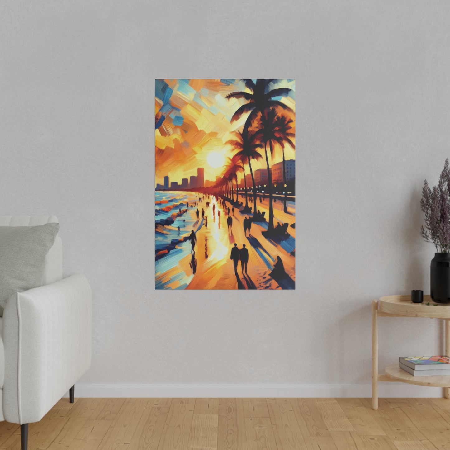 7846G - Miami Beach Sunset Painting Print | Miami | Beach | Sunset | Poster | Home Decor | Wall Art | Canvas