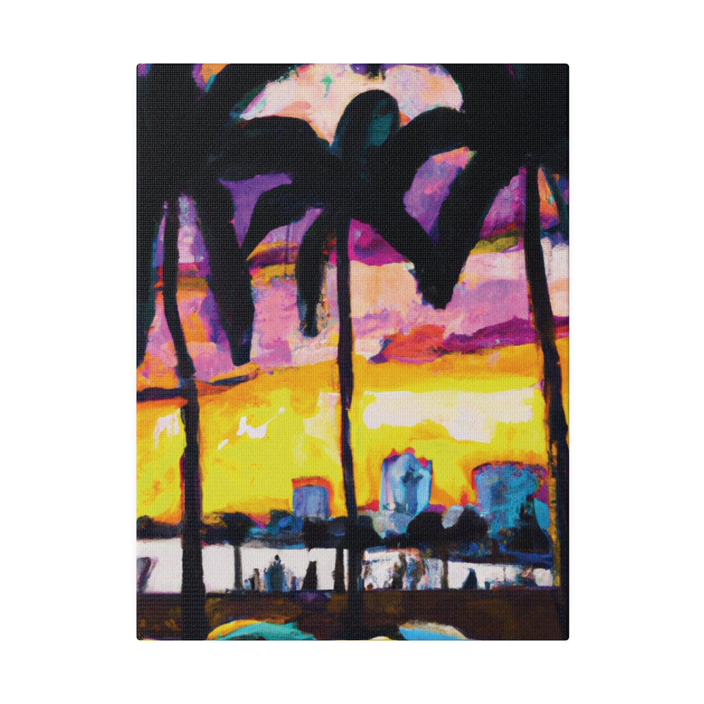 5162A - Miami Beach Sunset Painting Print | Miami | Beach | Sunset | Poster | Home Decor | Wall Art | Canvas