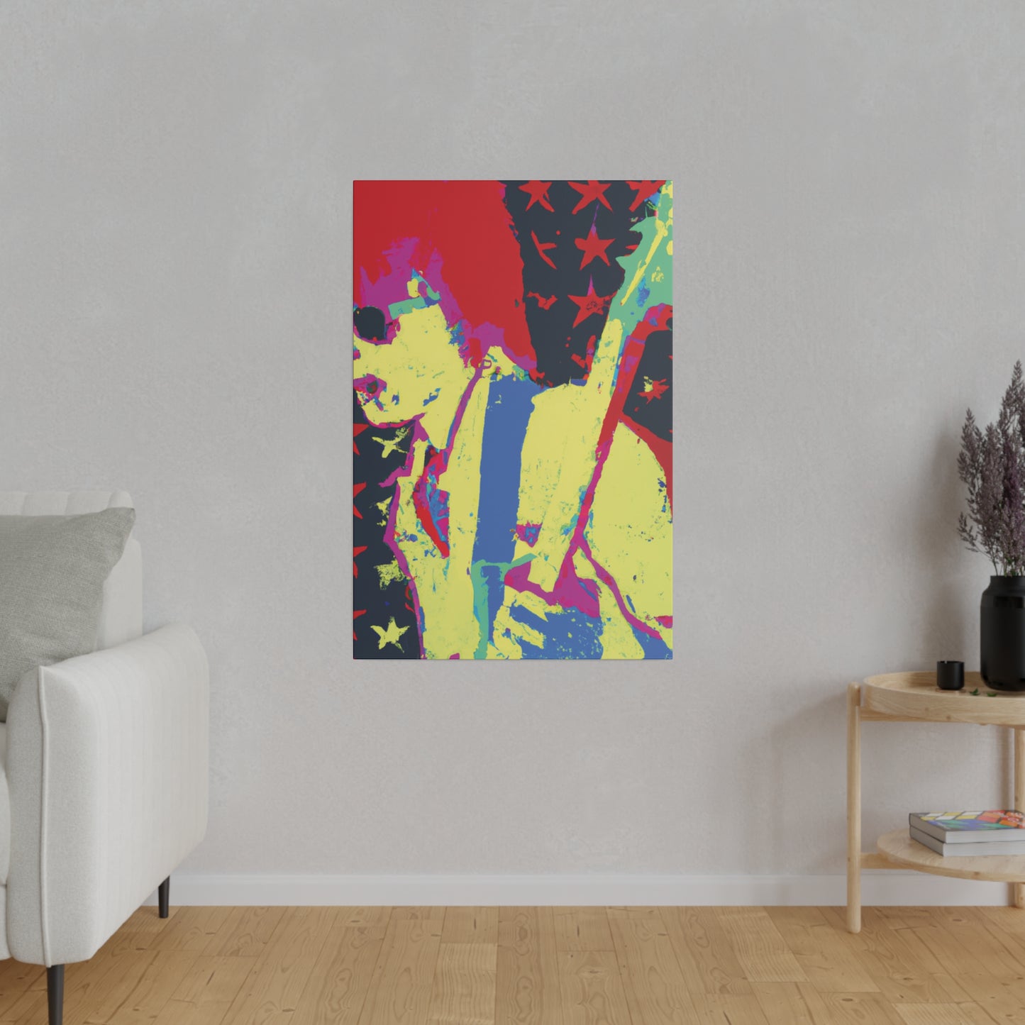 9735F - Rockstar Painting Print | Face | Abstract | Poster | Home Decor | Wall Art | Music Art | Canvas