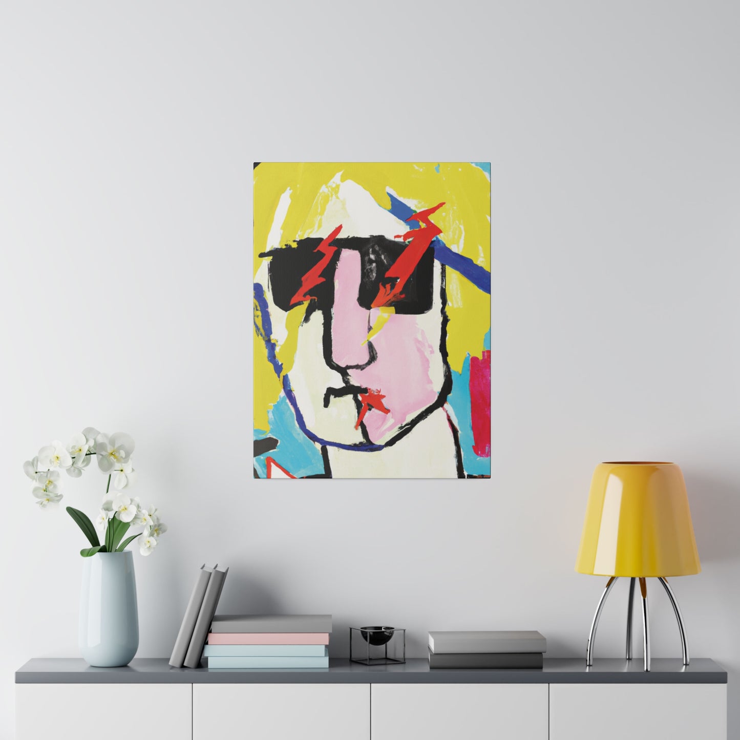 6067F - Rockstar Painting Print | Face | Abstract | Poster | Home Decor | Wall Art | Music Art | Canvas