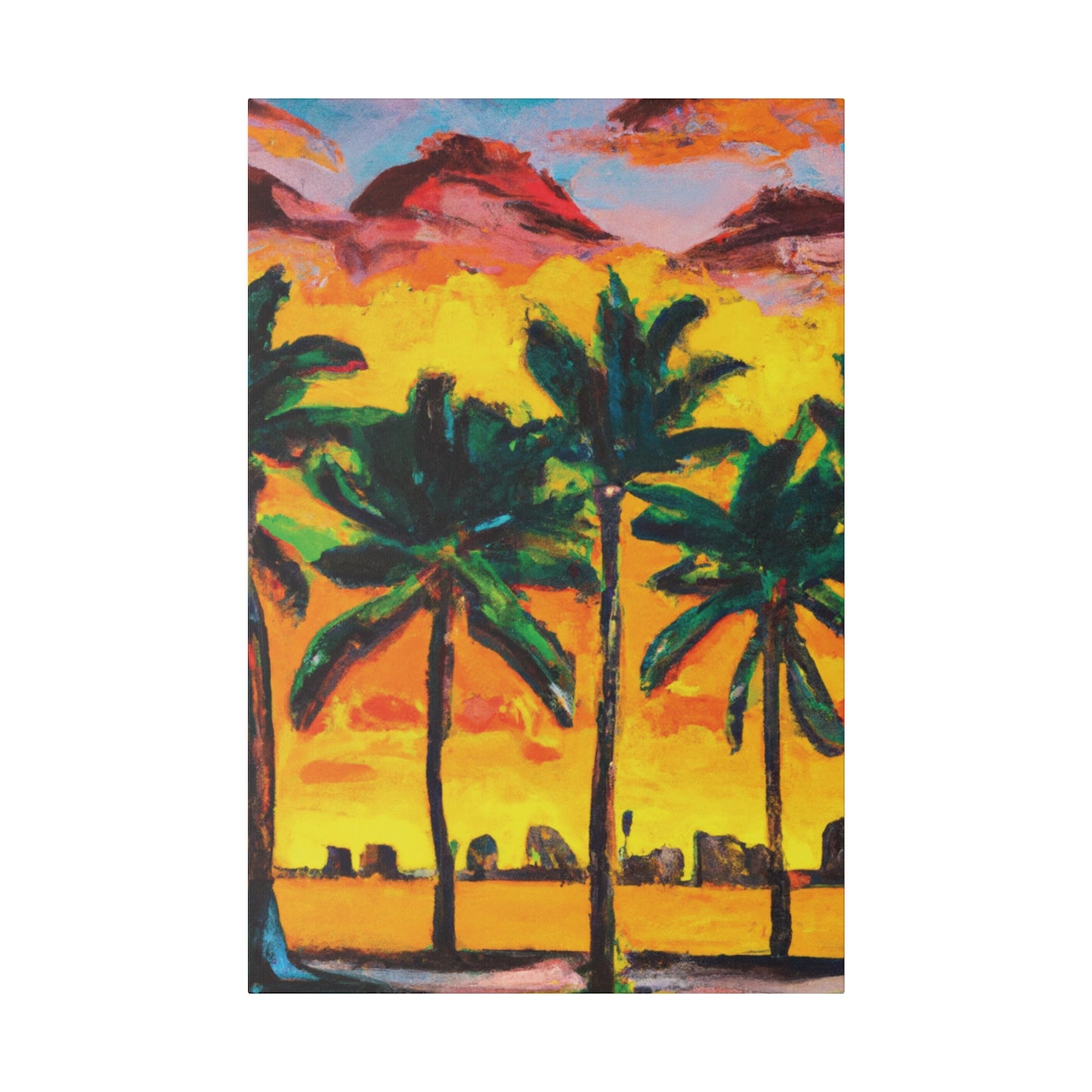3622W - Miami Beach Sunset Painting Print | Miami | Beach | Sunset | Poster | Home Decor | Wall Art | Canvas