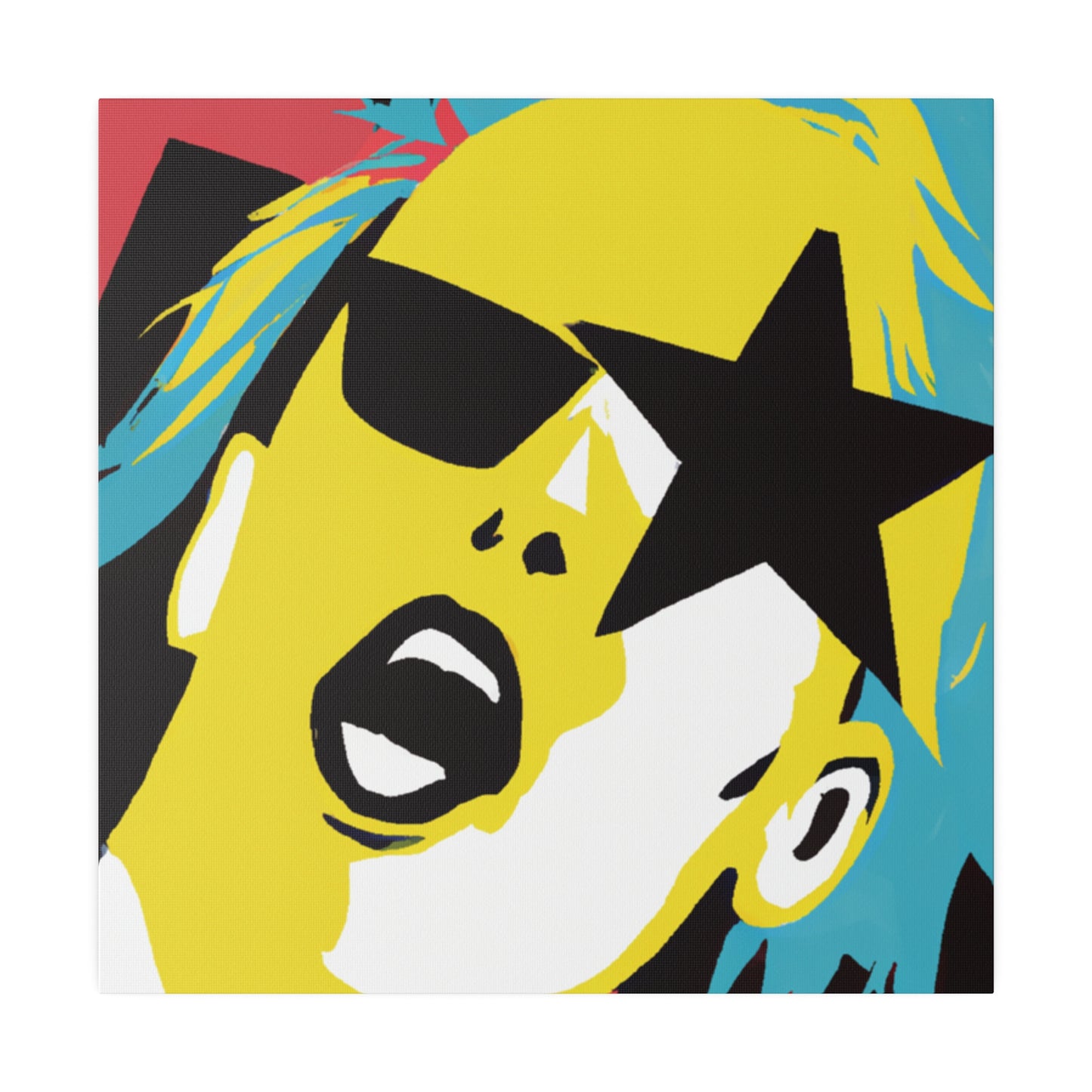 3688R - Rockstar Painting Print | Face | Abstract | Poster | Home Decor | Wall Art | Music Art | Canvas