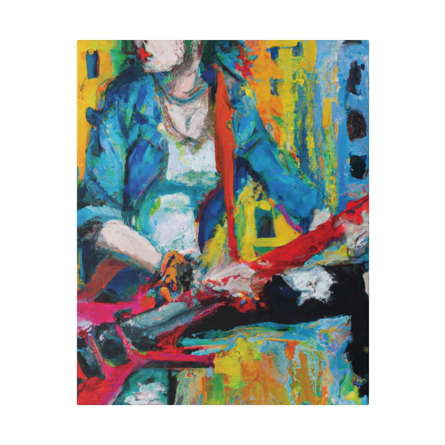 845K - Rockstar Oil Painting Style Print | Poster | Home Decor | Wall Art | Music Art | Canvas