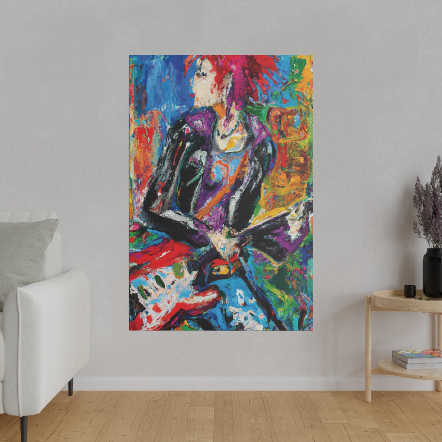 7254X - Rockstar Oil Painting Style Print | Poster | Home Decor | Wall Art | Music Art | Canvas