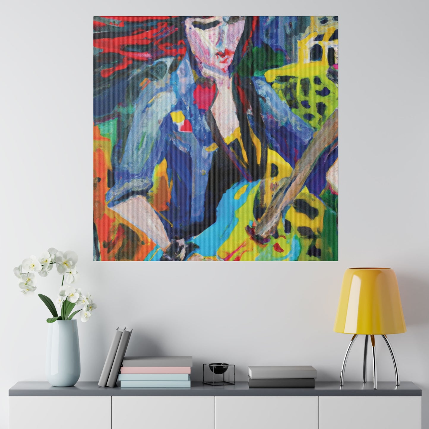 5084Q - Rockstar Oil Painting Style Print | Poster | Home Decor | Wall Art | Music Art | Canvas