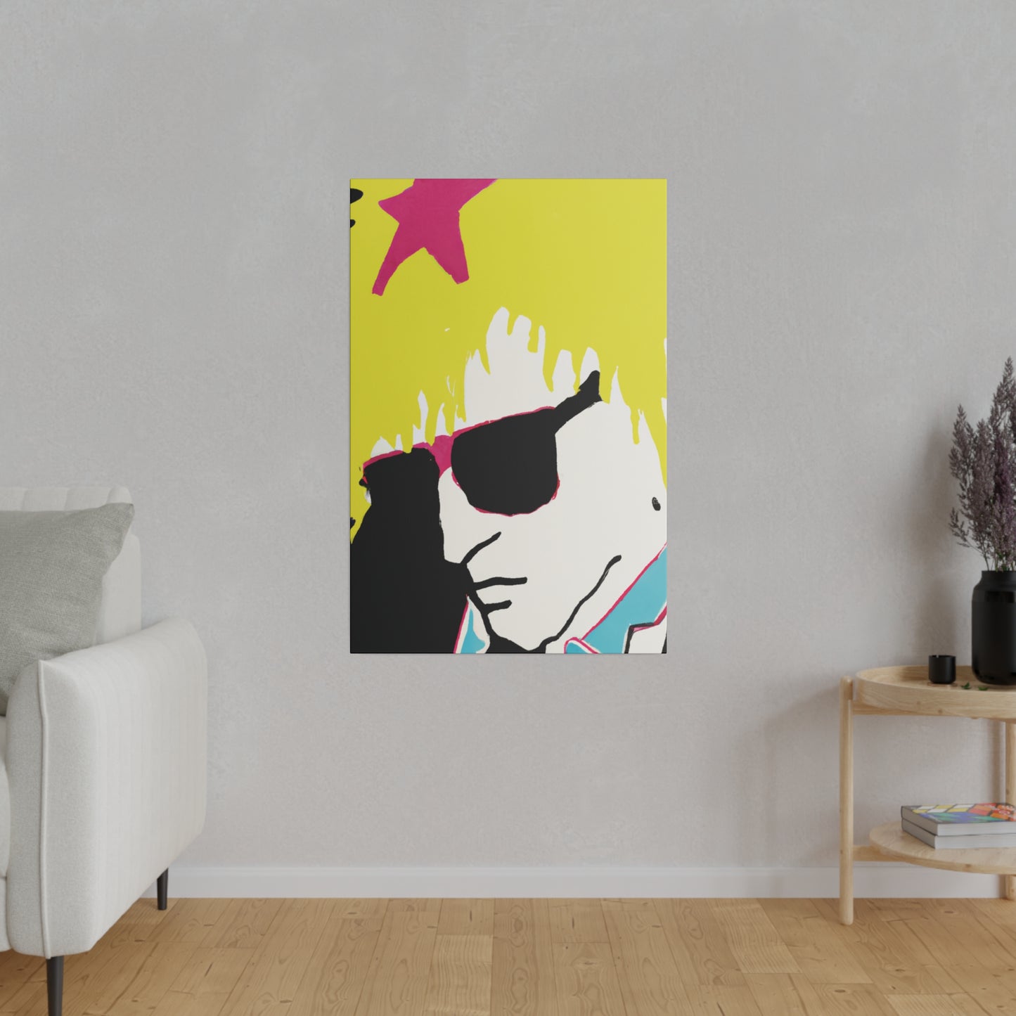 4752G - Rockstar Painting Print | Face | Abstract | Poster | Home Decor | Wall Art | Music Art | Canvas