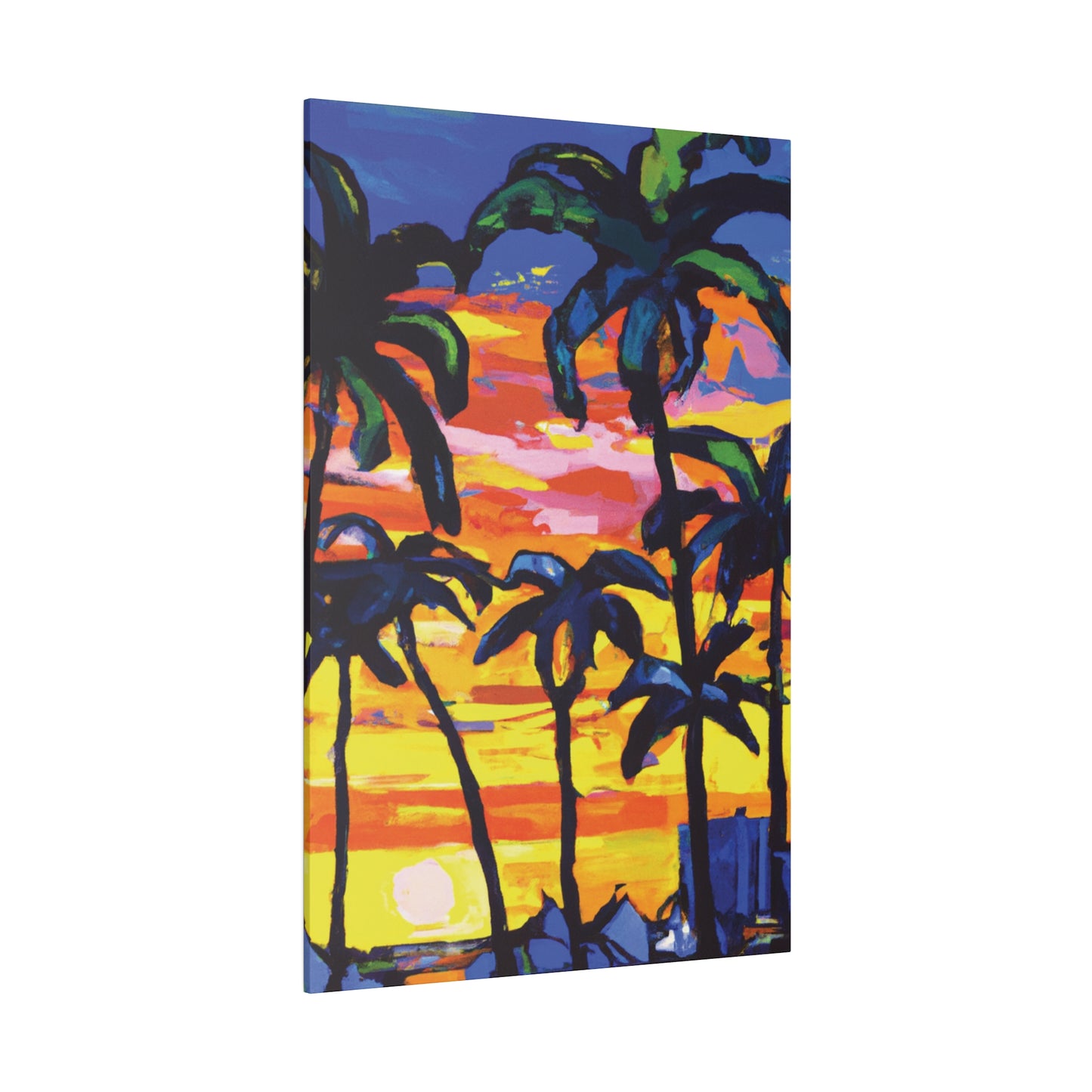 9087W - Miami Beach Sunset Painting Print | Miami | Beach | Sunset | Poster | Home Decor | Wall Art | Canvas