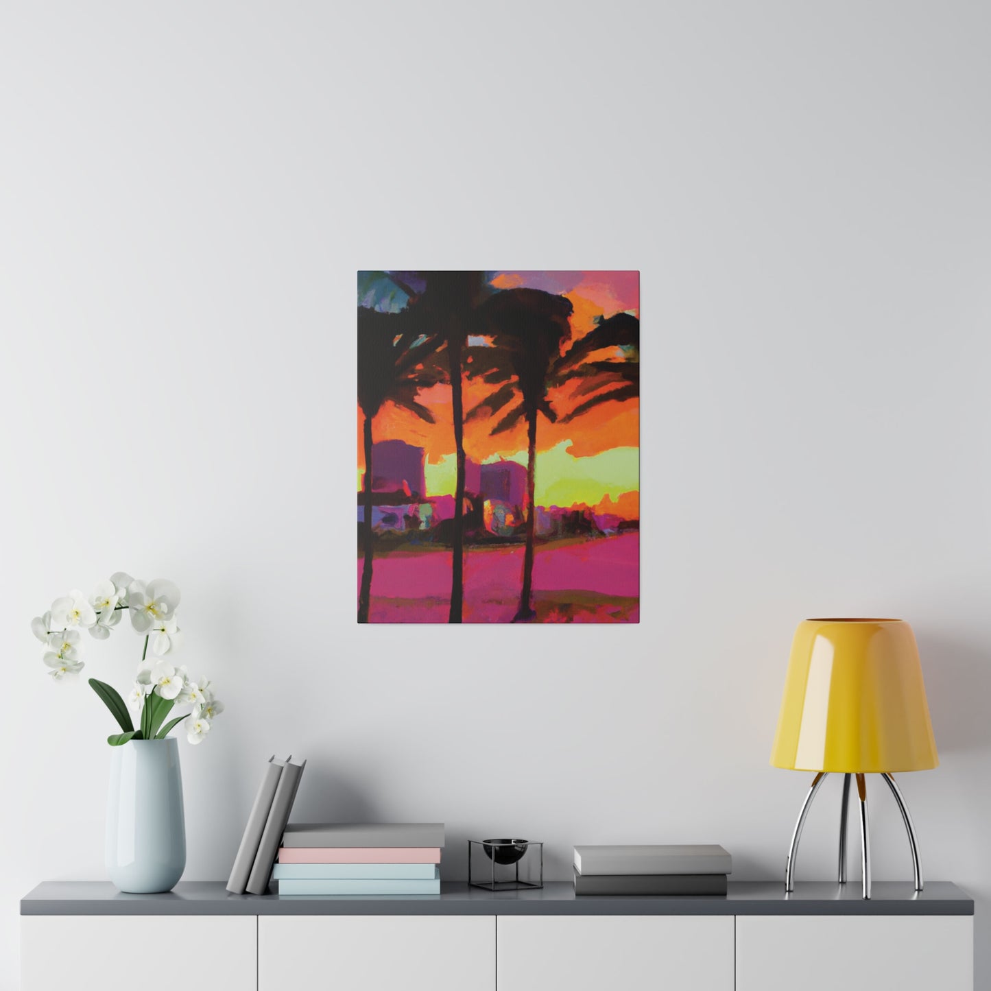 4596G - Miami Beach Sunset Painting Print | Miami | Beach | Sunset | Poster | Home Decor | Wall Art | Canvas