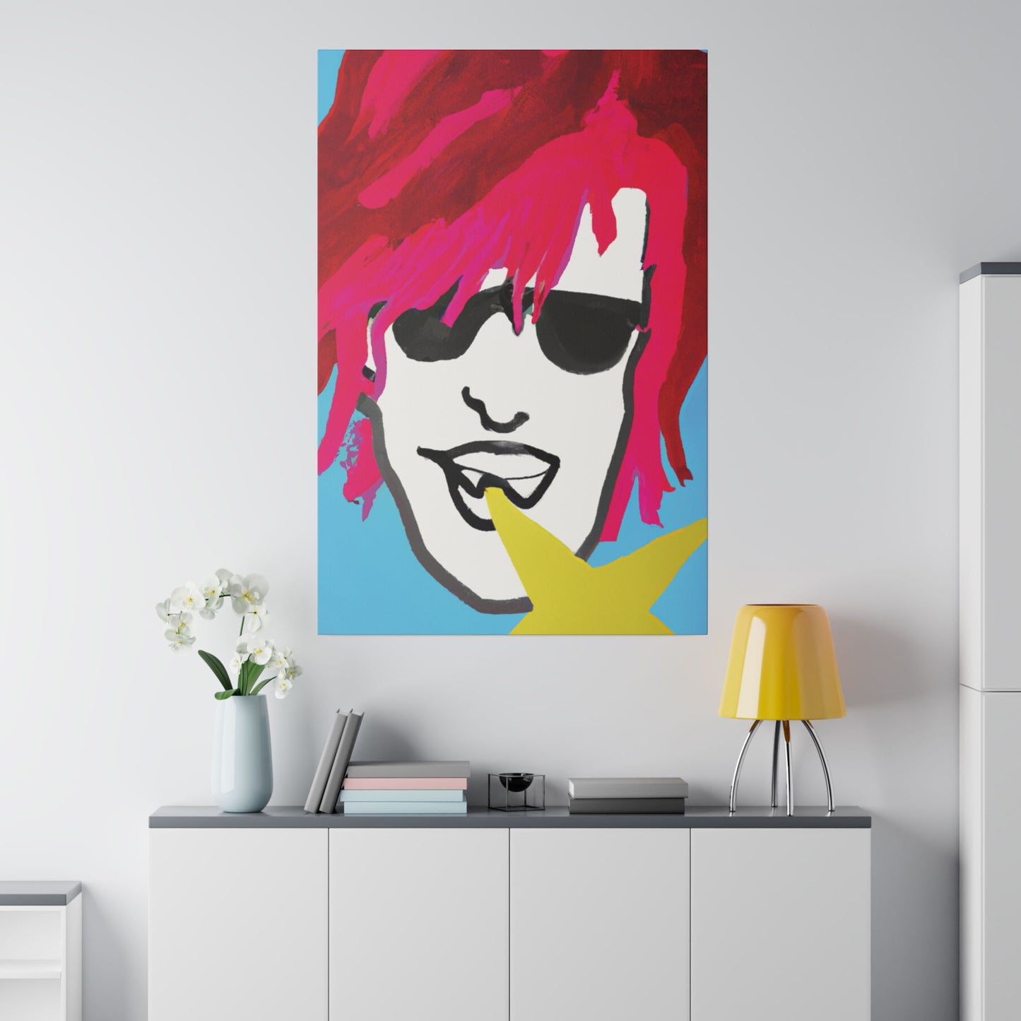 8342F - Rockstar Painting Print | Face | Abstract | Poster | Home Decor | Wall Art | Music Art | Canvas