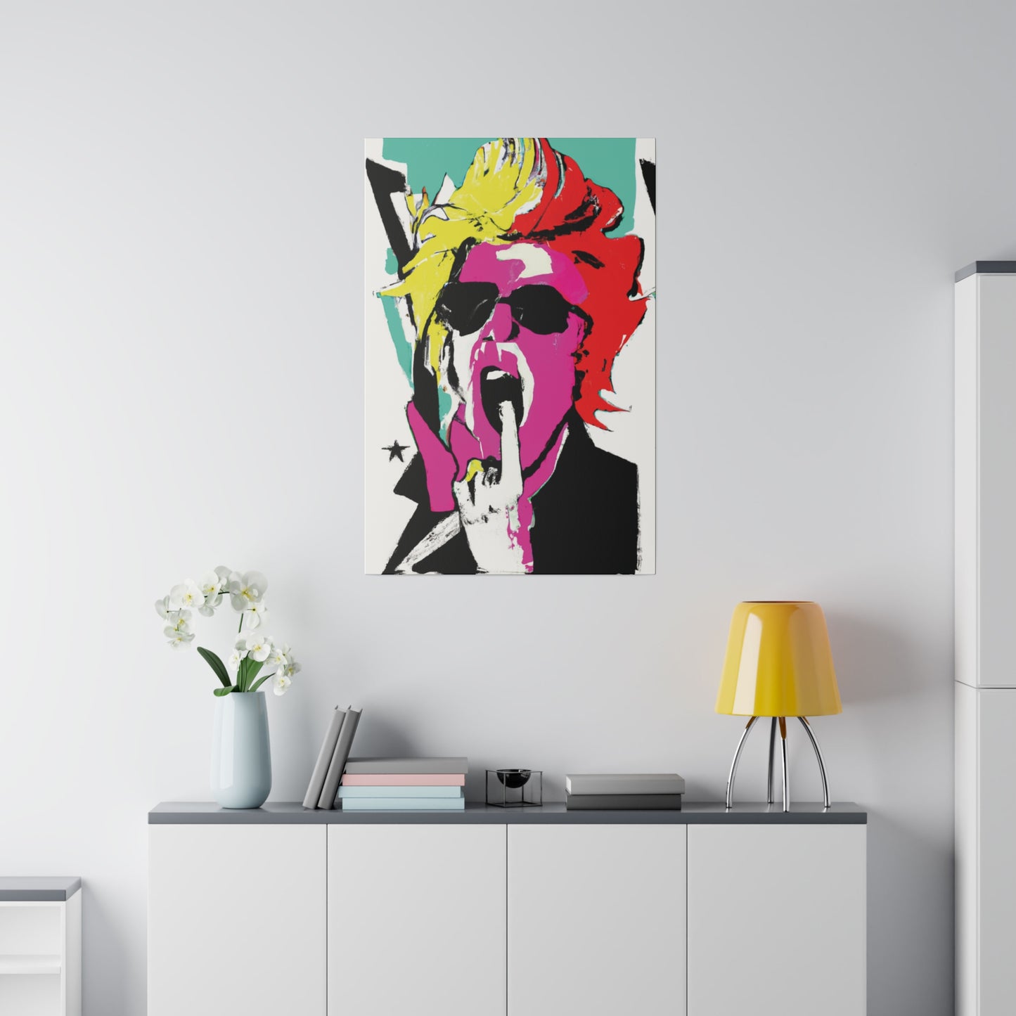 4598A - Rockstar Painting Print | Face | Abstract | Poster | Home Decor | Wall Art | Music Art | Canvas