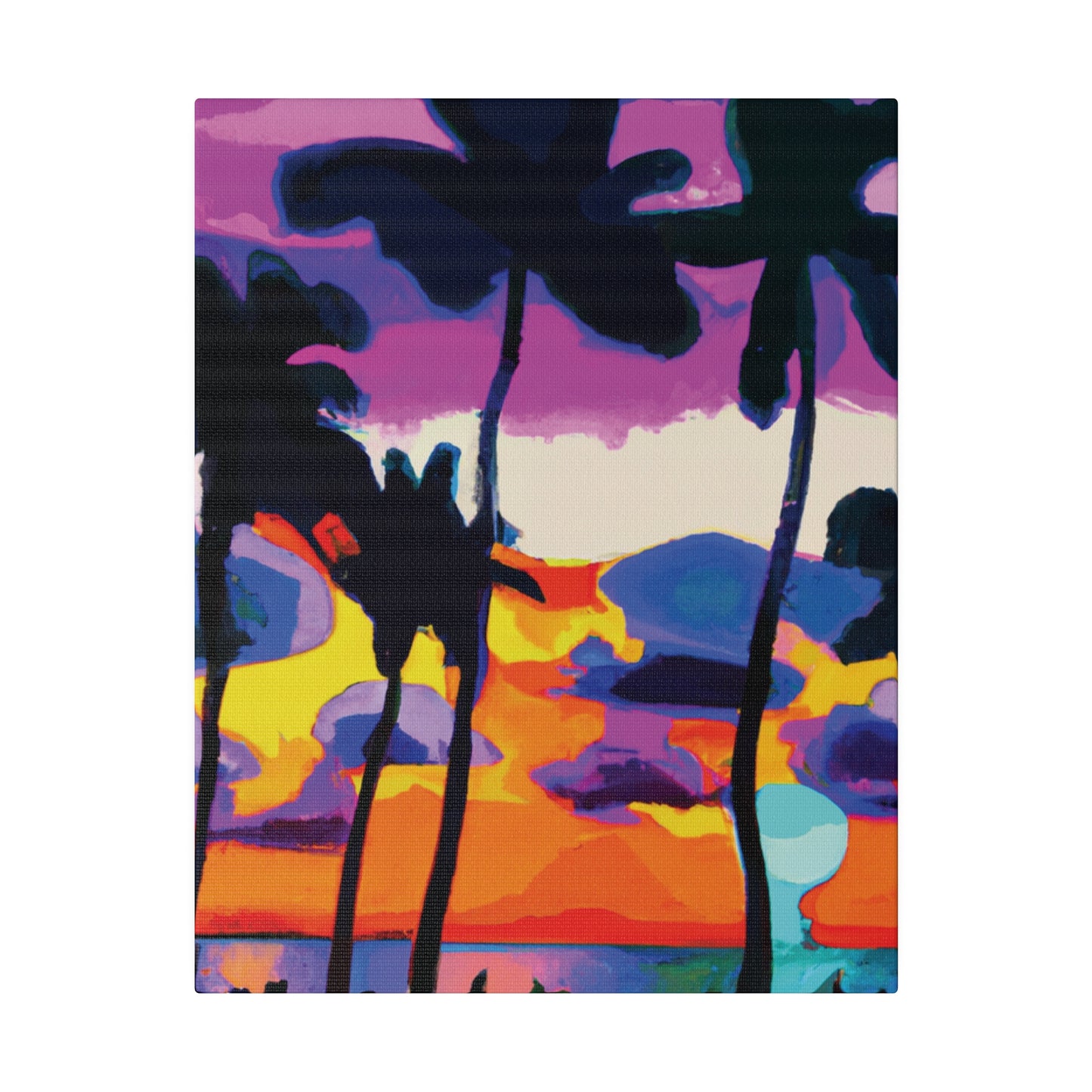7455H - Miami Beach Sunset Painting Print | Miami | Beach | Sunset | Poster | Home Decor | Wall Art | Canvas