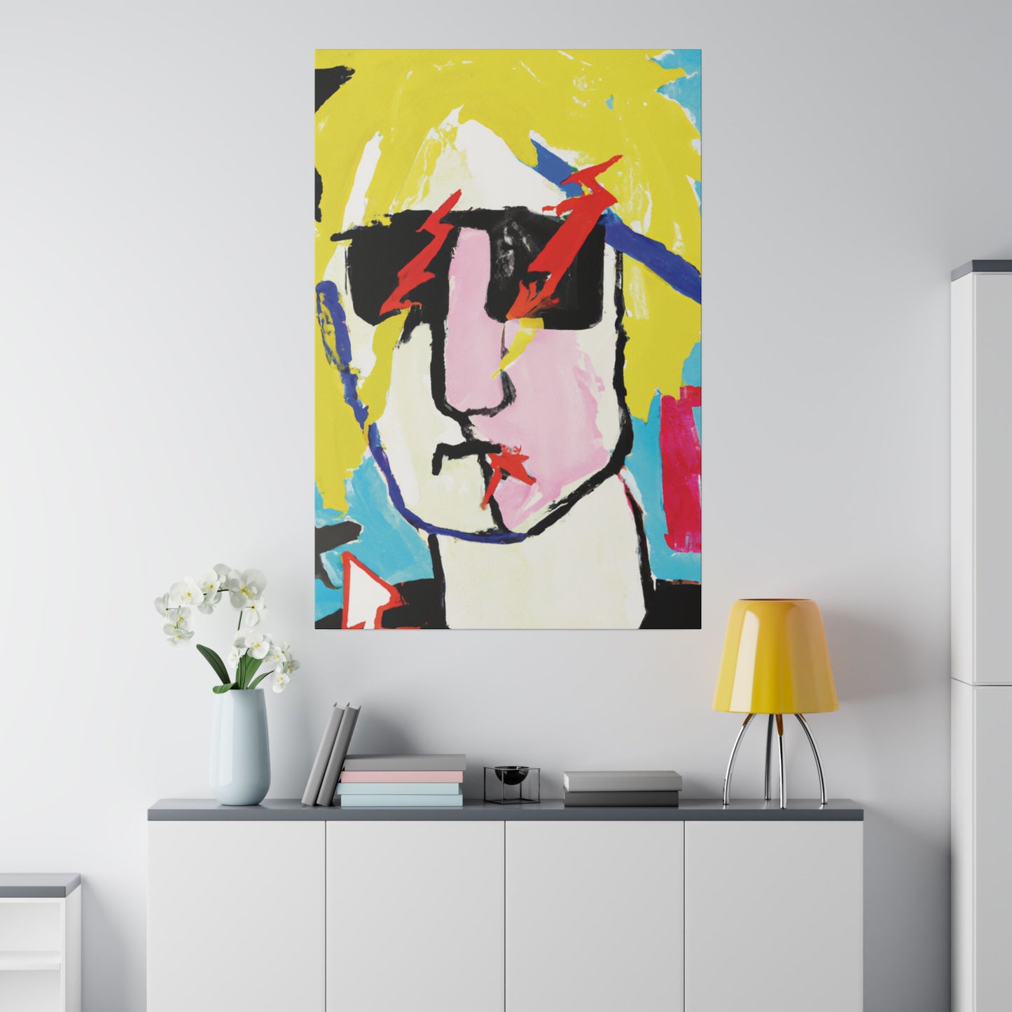 6067F - Rockstar Painting Print | Face | Abstract | Poster | Home Decor | Wall Art | Music Art | Canvas