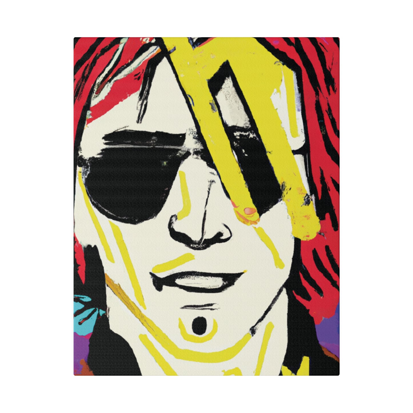 7106Z - Rockstar Painting Print | Face | Abstract | Poster | Home Decor | Wall Art | Music Art | Canvas