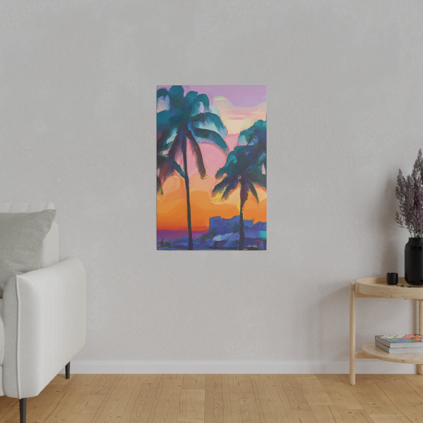 6494M - Miami Beach Sunset Painting Print | Miami | Beach | Sunset | Poster | Home Decor | Wall Art | Canvas