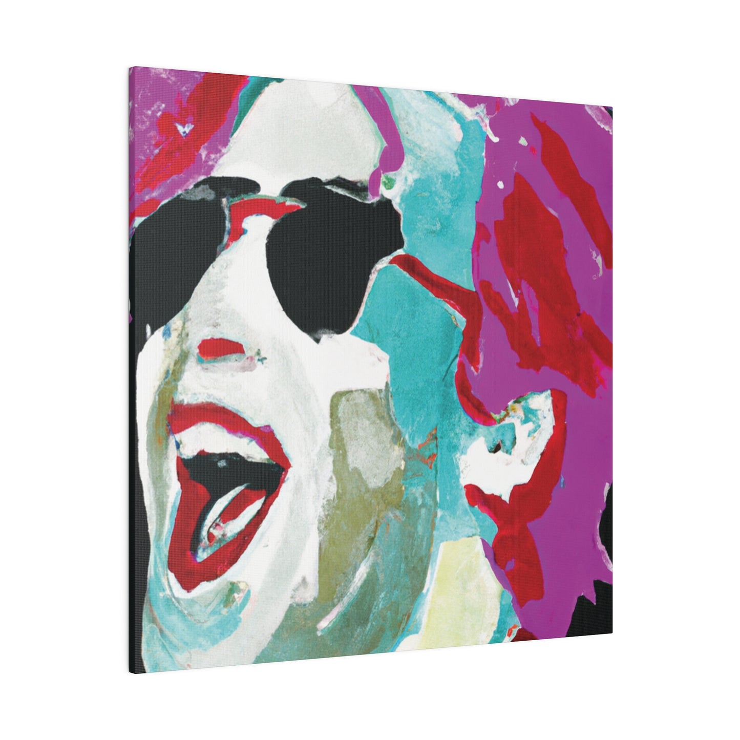 7676H - Rockstar Painting Print | Face | Abstract | Poster | Home Decor | Wall Art | Music Art | Canvas