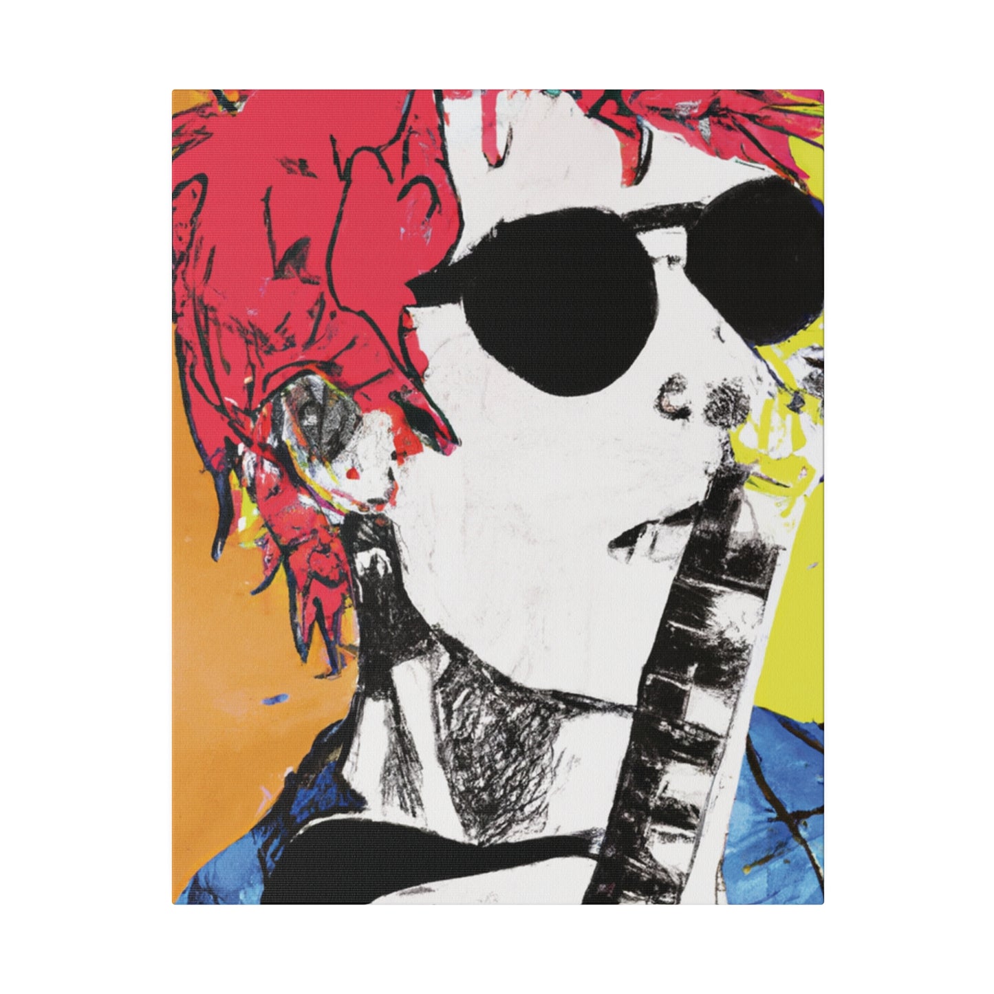 8995T - Rockstar Painting Print | Face | Abstract | Poster | Home Decor | Wall Art | Music Art | Canvas