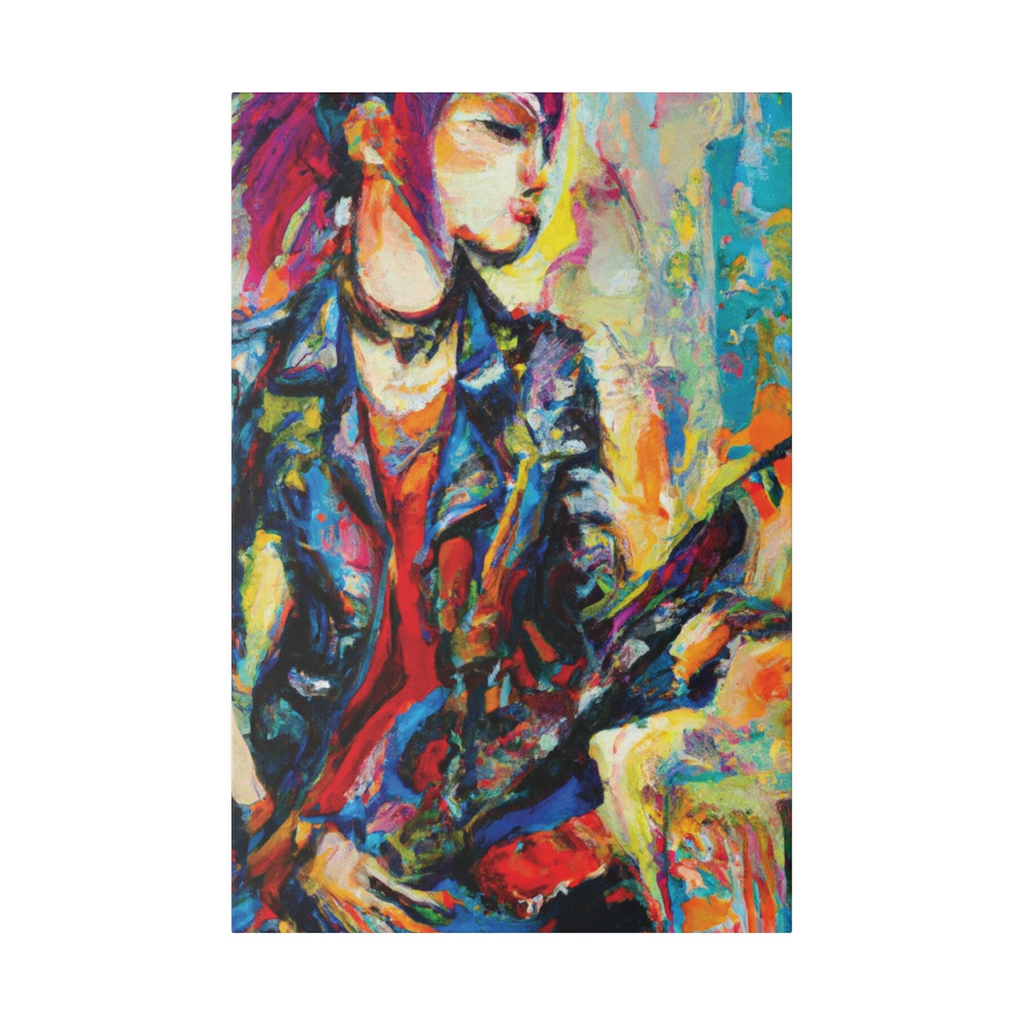 3154V - Rockstar Oil Painting Style Print | Poster | Home Decor | Wall Art | Music Art | Canvas