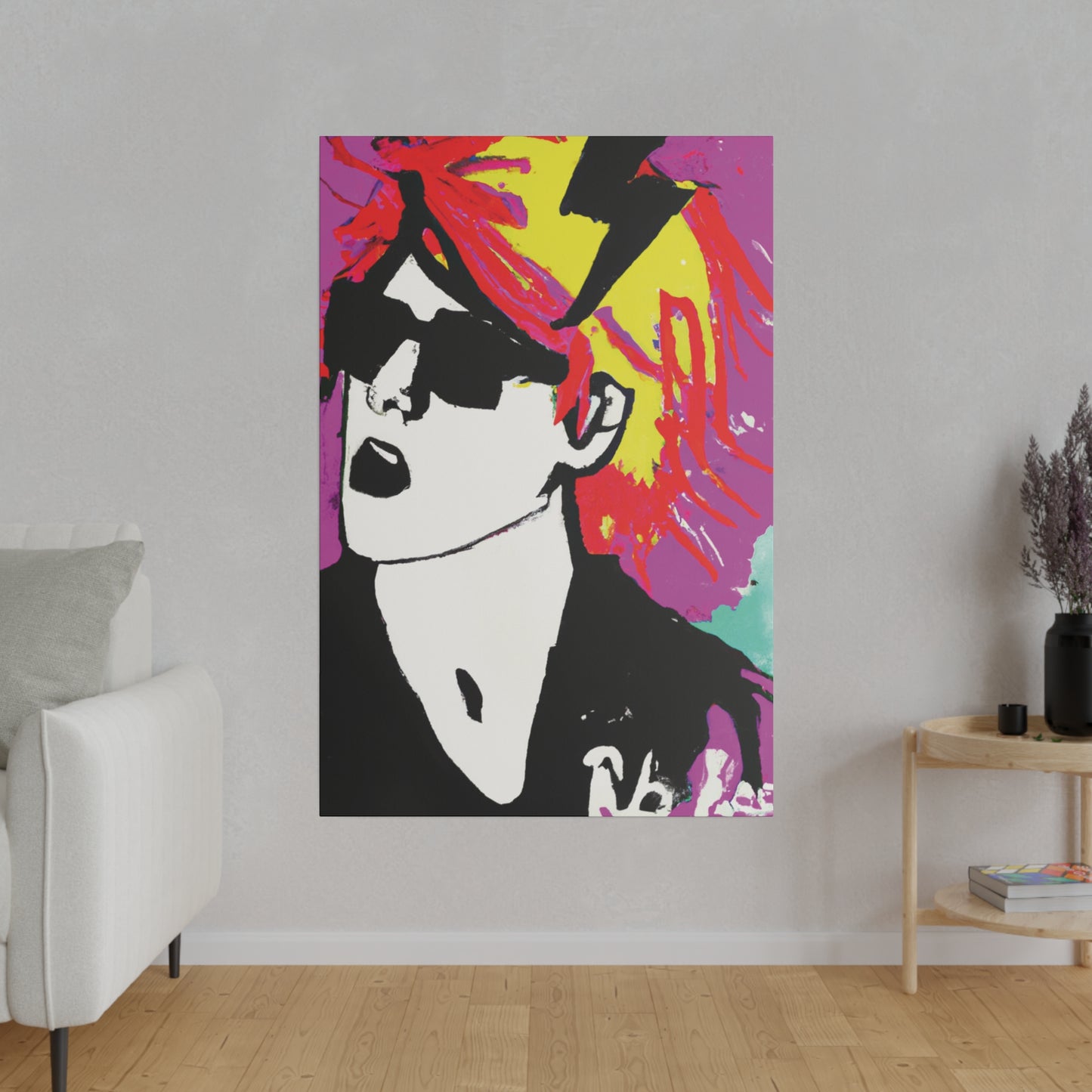 3769T - Rockstar Painting Print | Face | Abstract | Poster | Home Decor | Wall Art | Music Art | Canvas