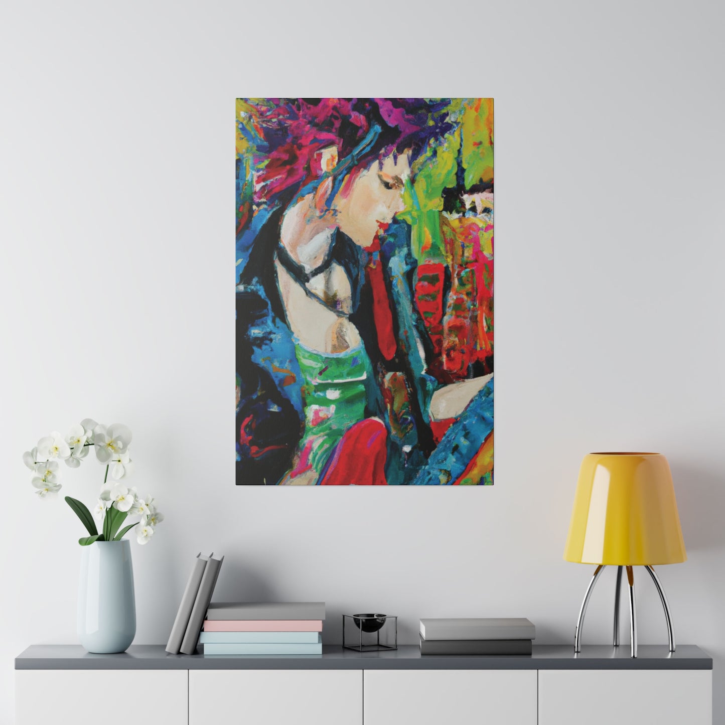 7125T - Rockstar Oil Painting Style Print | Poster | Home Decor | Wall Art | Music Art | Canvas