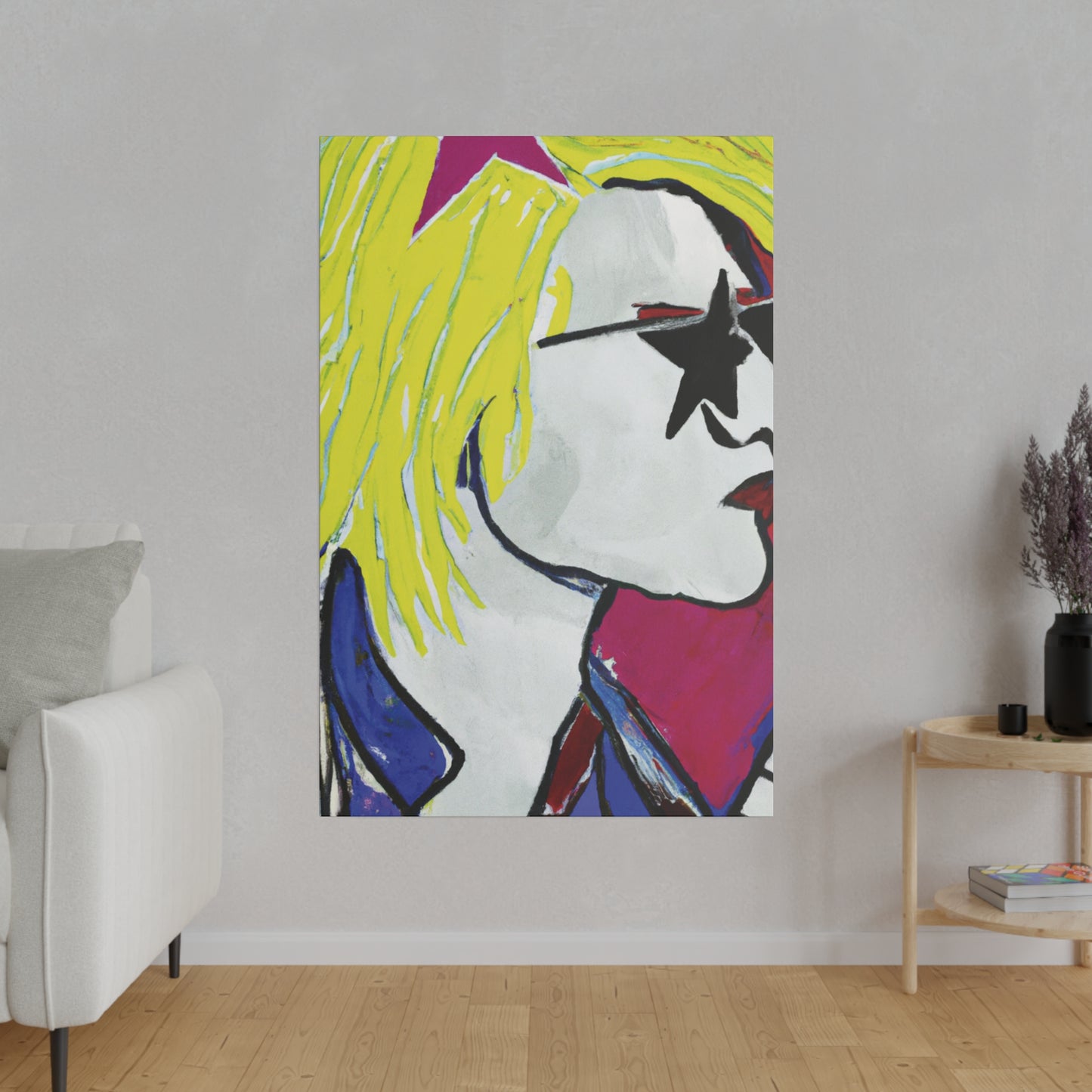 9373P - Rockstar Painting Print | Face | Abstract | Poster | Home Decor | Wall Art | Music Art | Canvas