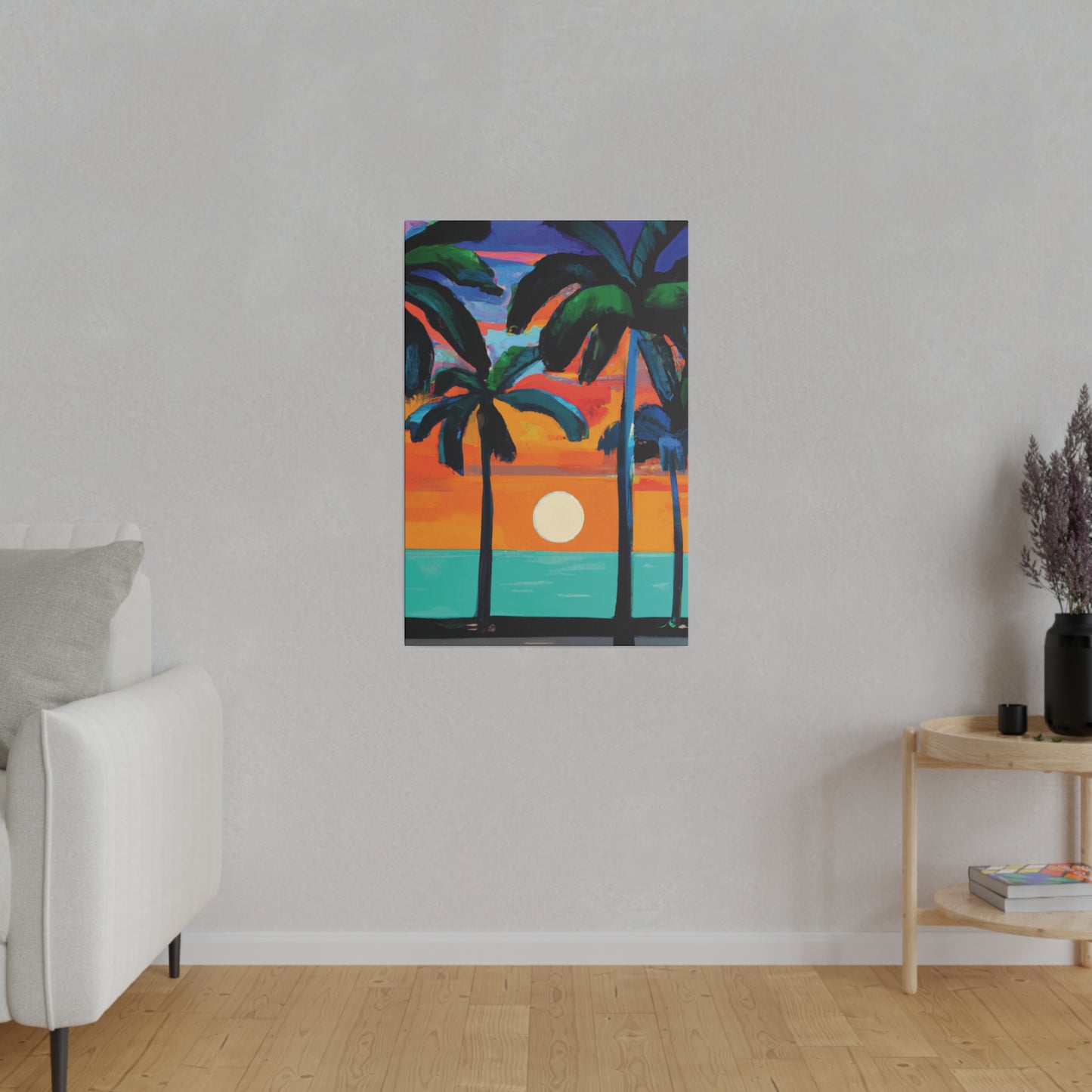 4567C - Miami Beach Sunset Painting Print | Miami | Beach | Sunset | Poster | Home Decor | Wall Art | Canvas