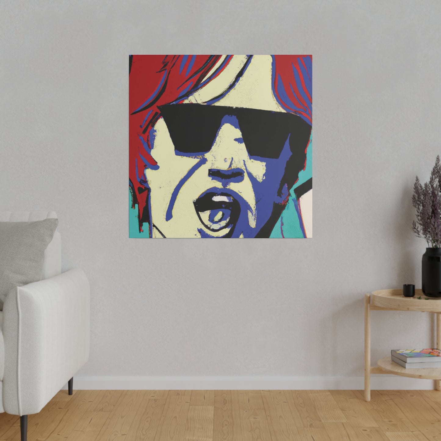 3245Z - Rockstar Painting Print | Face | Abstract | Poster | Home Decor | Wall Art | Music Art | Canvas