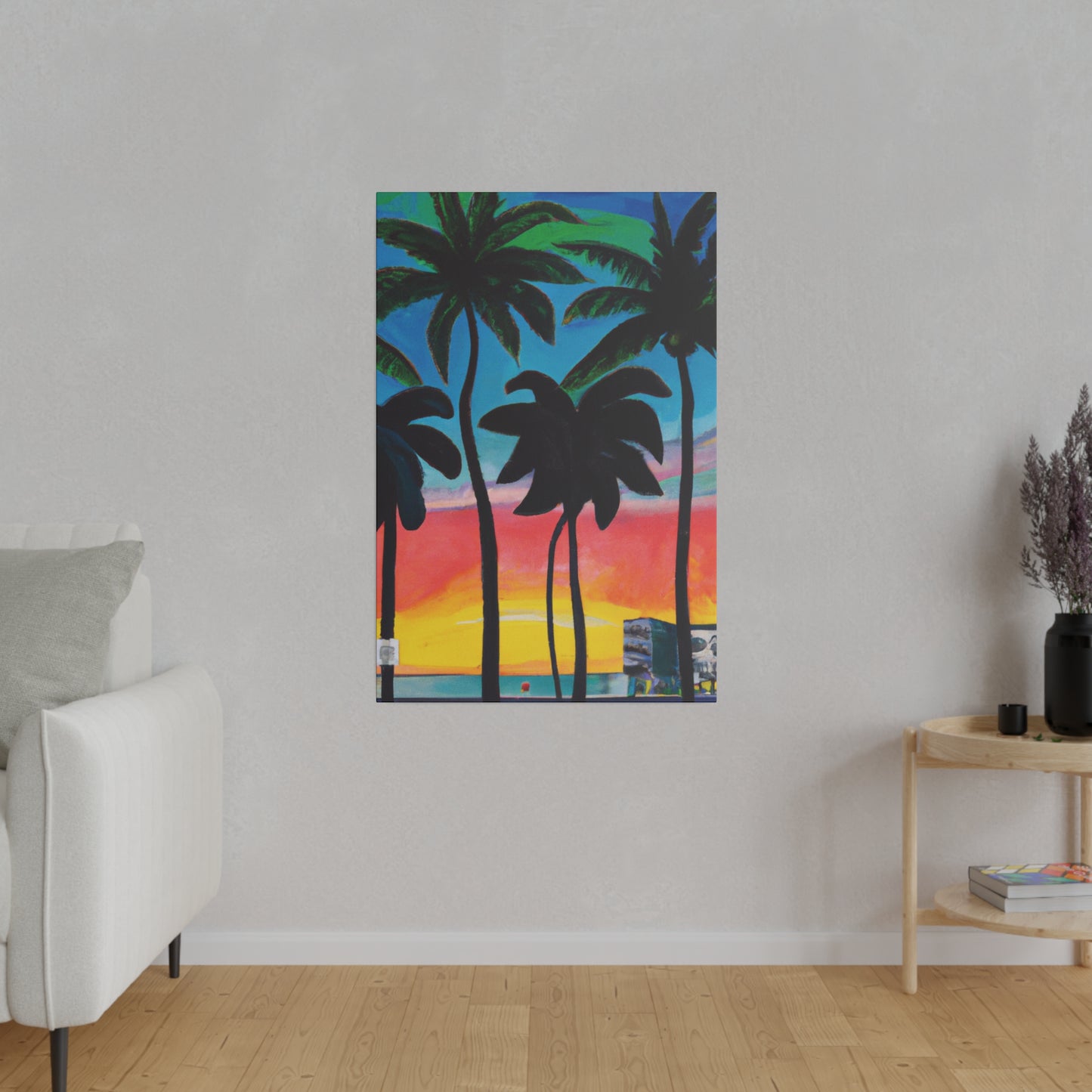 7322T - Miami Beach Sunset Painting Print | Miami | Beach | Sunset | Poster | Home Decor | Wall Art | Canvas