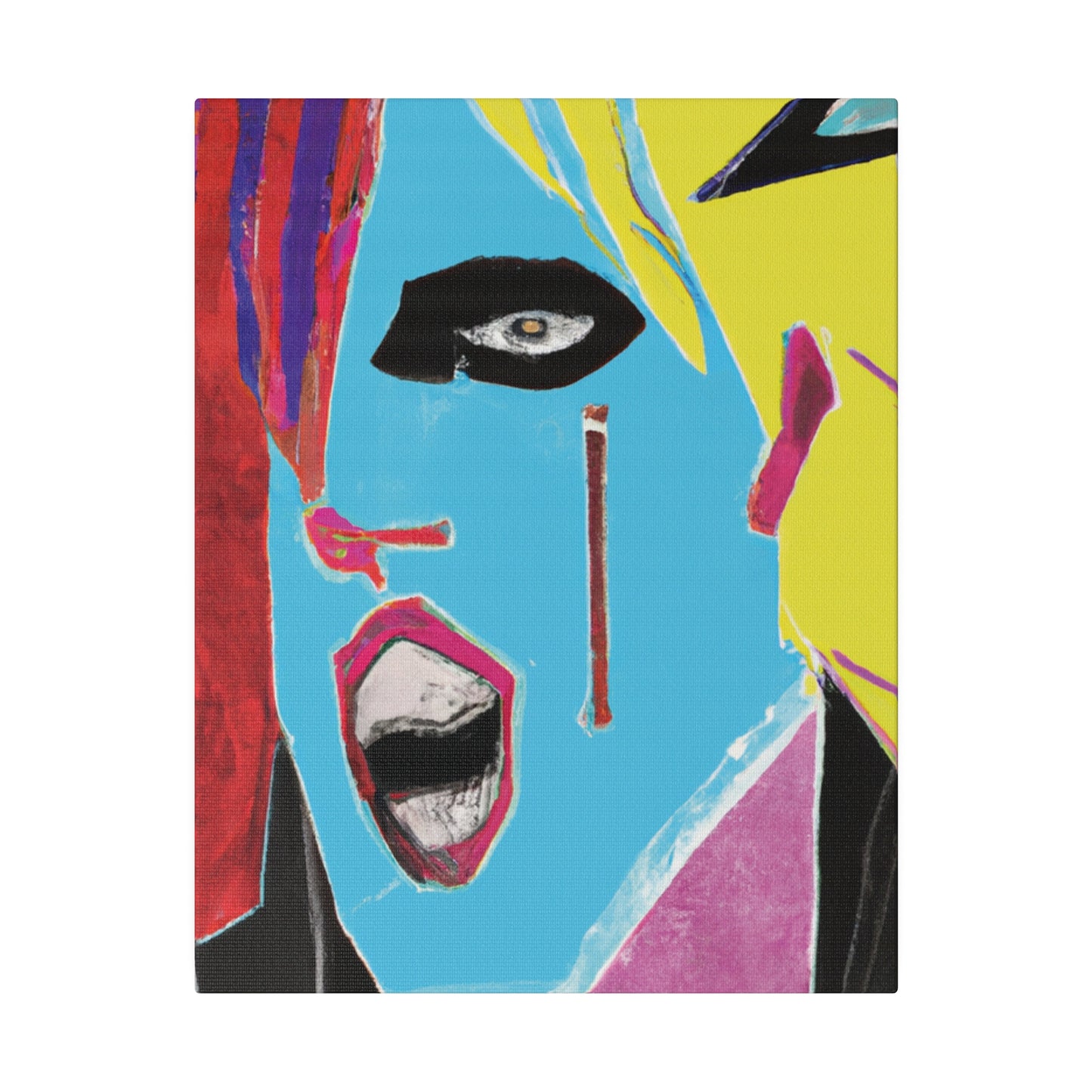 8365A - Rockstar Painting Print | Face | Abstract | Poster | Home Decor | Wall Art | Music Art | Canvas