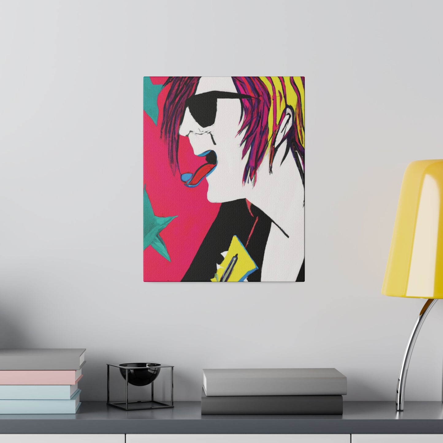 4447P - Rockstar Painting Print | Face | Abstract | Poster | Home Decor | Wall Art | Music Art | Canvas