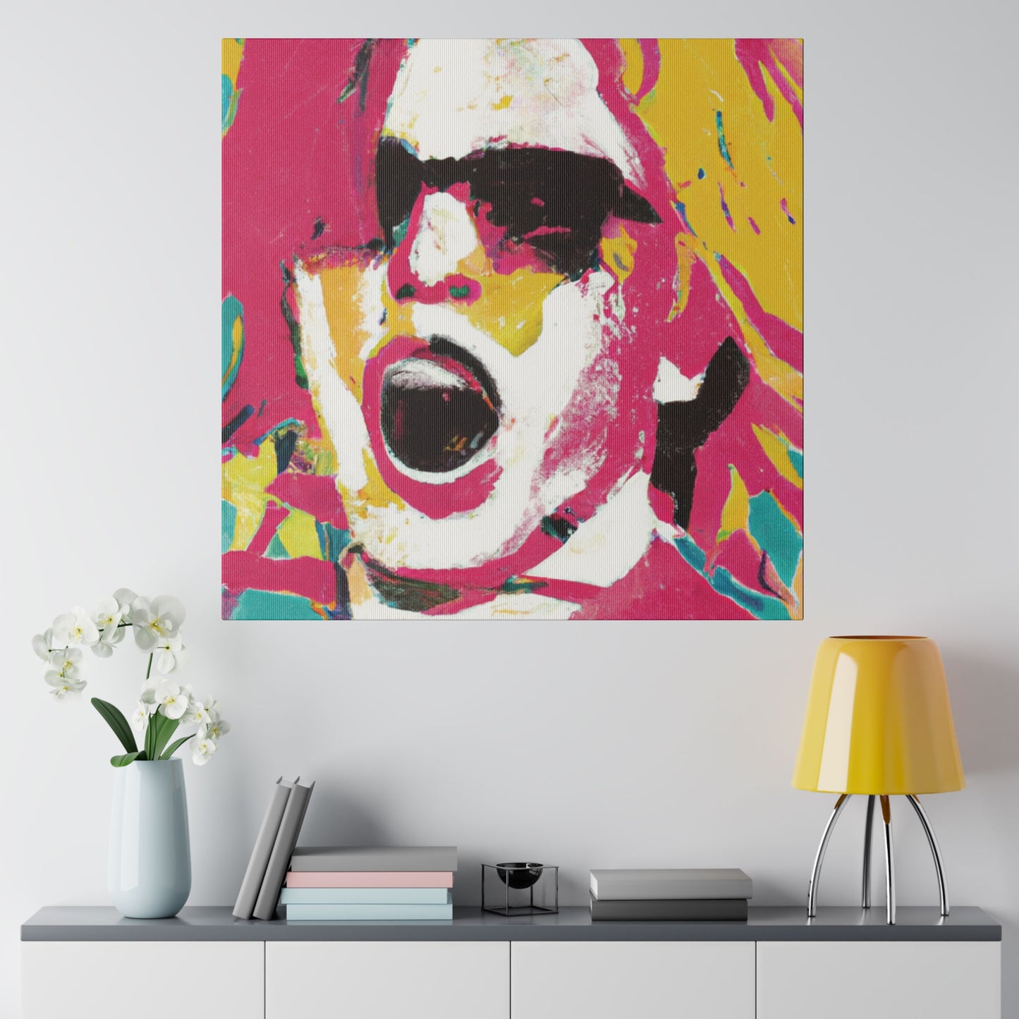 9342P - Rockstar Painting Print | Face | Abstract | Poster | Home Decor | Wall Art | Music Art | Canvas