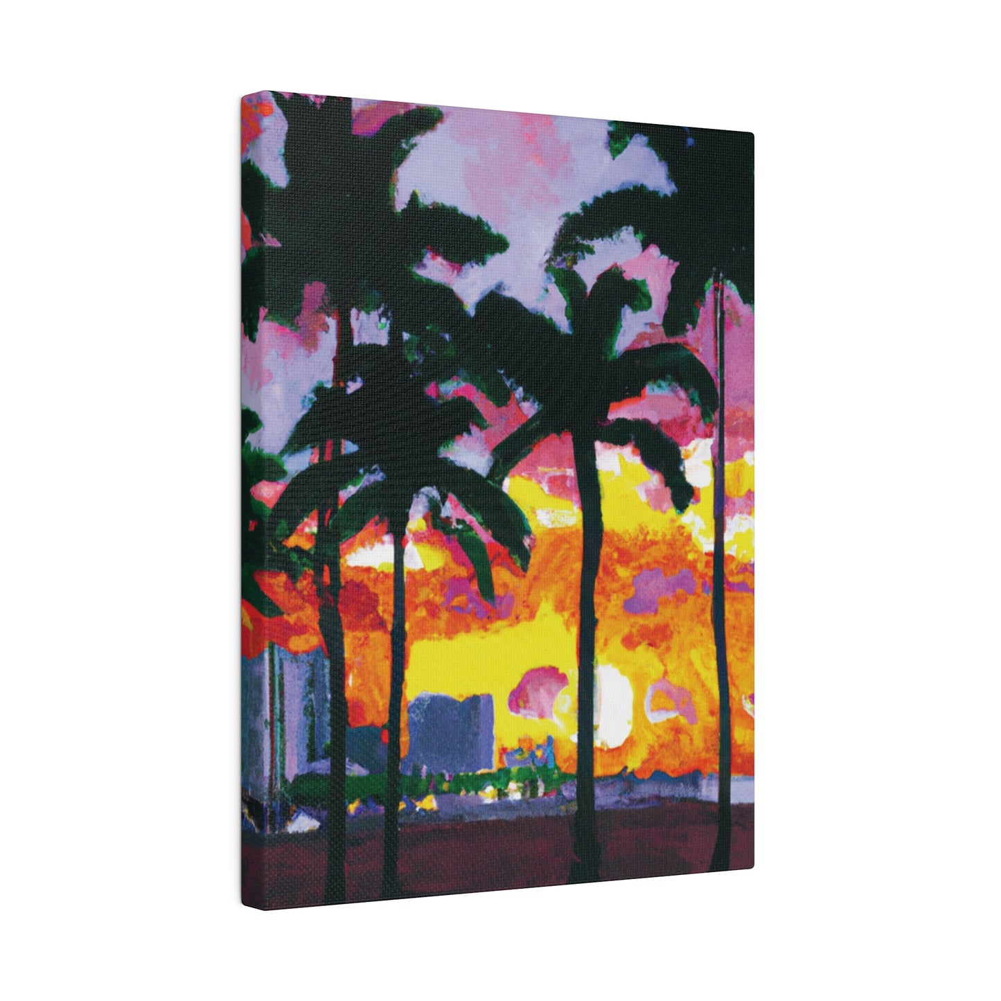 6342T - Miami Beach Sunset Painting Print | Miami | Beach | Sunset | Poster | Home Decor | Wall Art | Canvas