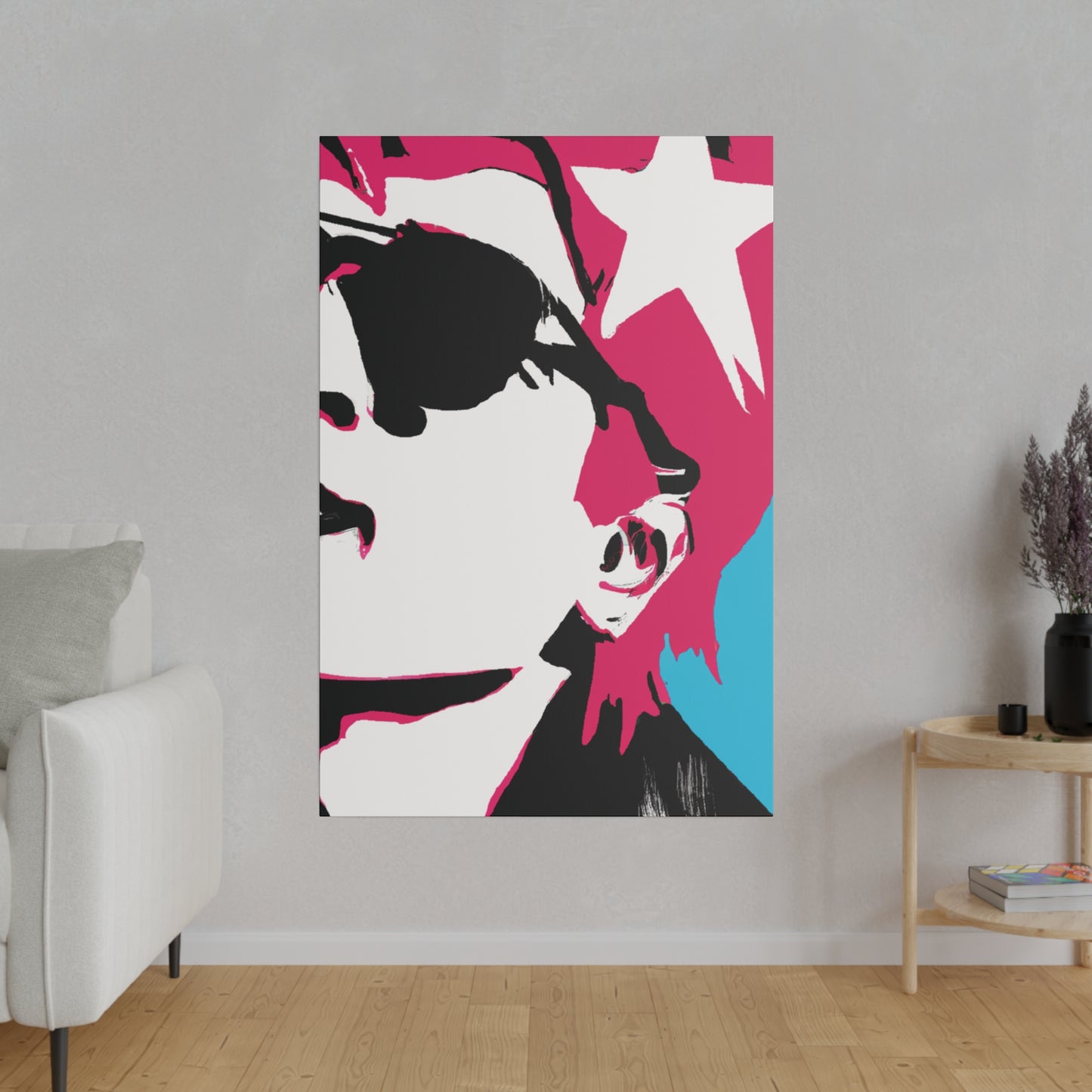 8761X - Rockstar Painting Print | Face | Abstract | Poster | Home Decor | Wall Art | Music Art | Canvas